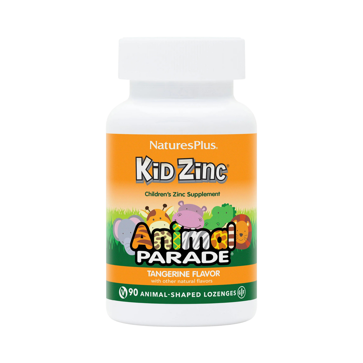 NaturesPlus, Animal Parade, Kid Zinc, Tangerine, 90 Animal-Shaped Lozenges