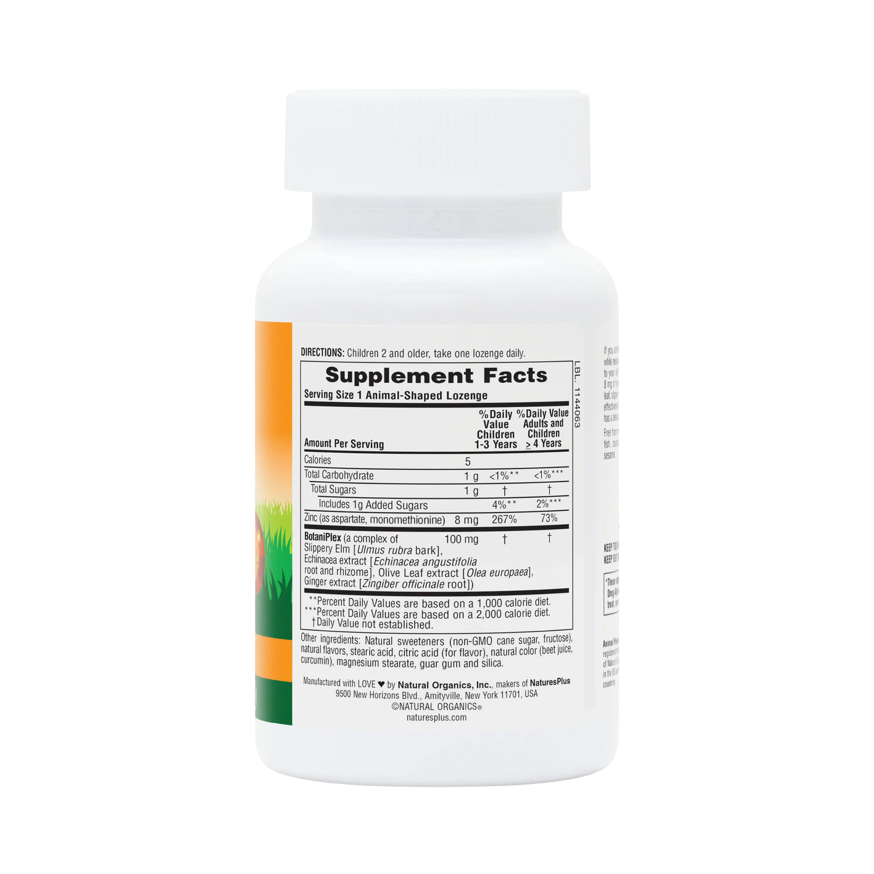 NaturesPlus, Animal Parade, Kid Zinc, Tangerine, 90 Animal-Shaped Lozenges