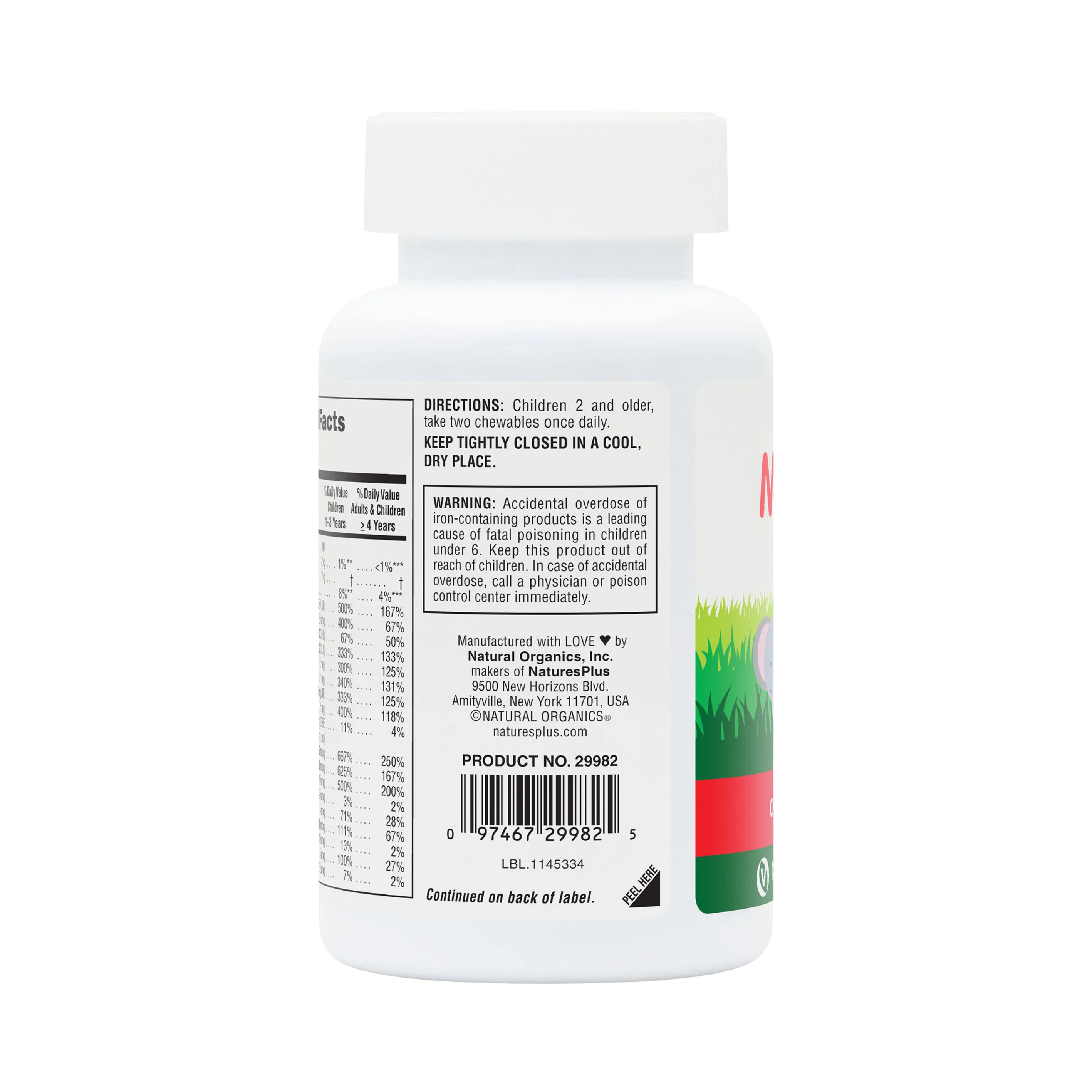NaturesPlus, Animal Parade, Children's Chewable Multivitamin Supplement, Cherry, Grape & Orange, 180 Animal-Shaped Tablets