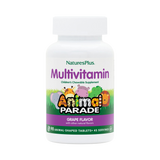 NaturesPlus, Animal Parade, Children's Chewable Multivitamin Supplement, Grape, 90 Animal-Shaped Tablets
