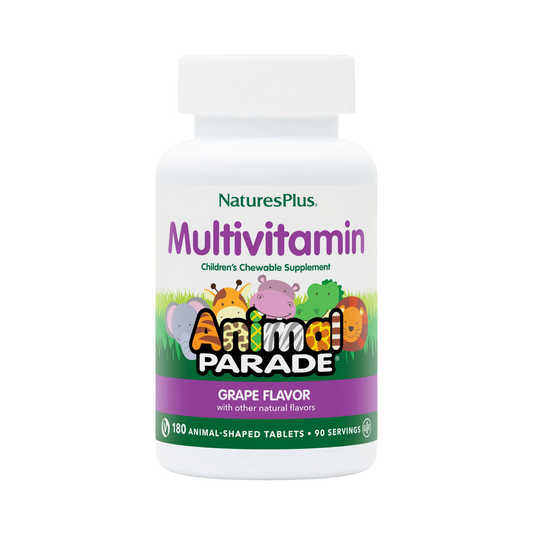 NaturesPlus, Animal Parade, Children's Chewable Multivitamin, Grape, 180 Animal-Shaped Tablets