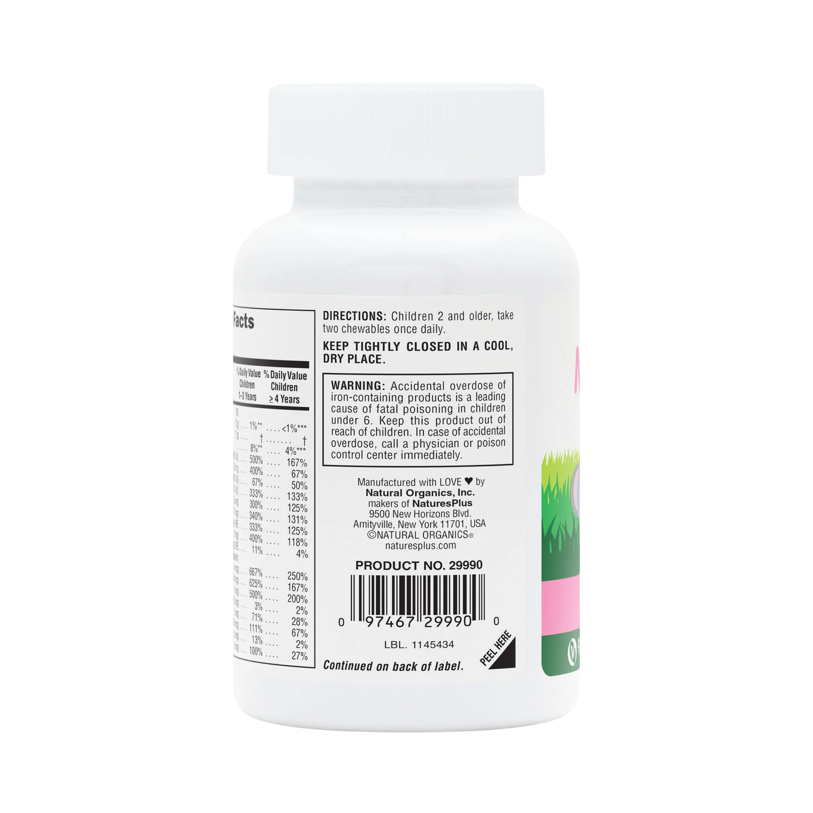 NaturesPlus, Animal Parade, Children's Chewable Multivitamin Supplement, Watermelon, 90 Animal-Shaped Tablets