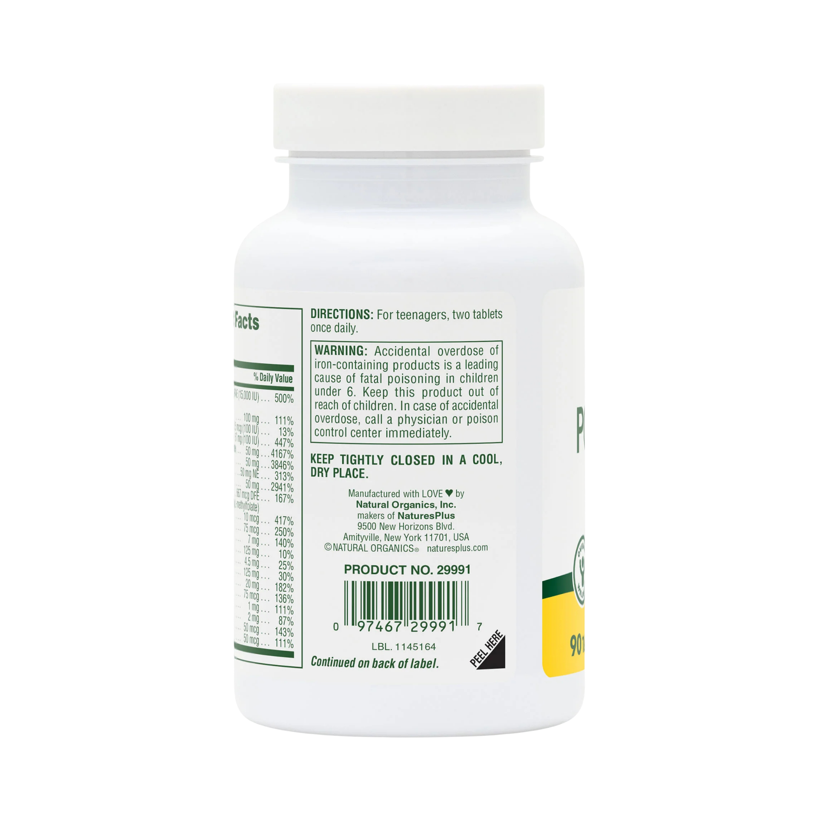 NaturesPlus, Power Teen, 90 Tablets