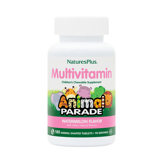 NaturesPlus, Animal Parade, Children's Chewable Supplement, Watermelon, 180 Animal-Shaped Tablets
