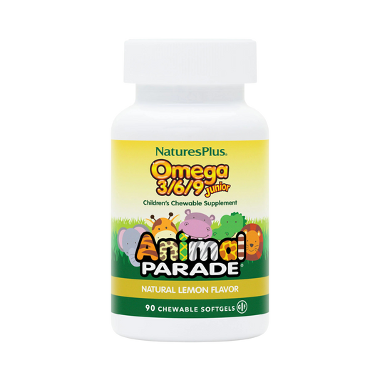 NaturesPlus, Animal Parade, Omega 3/6/9 Junior, Natural Lemon, 90 Chewable Softgels