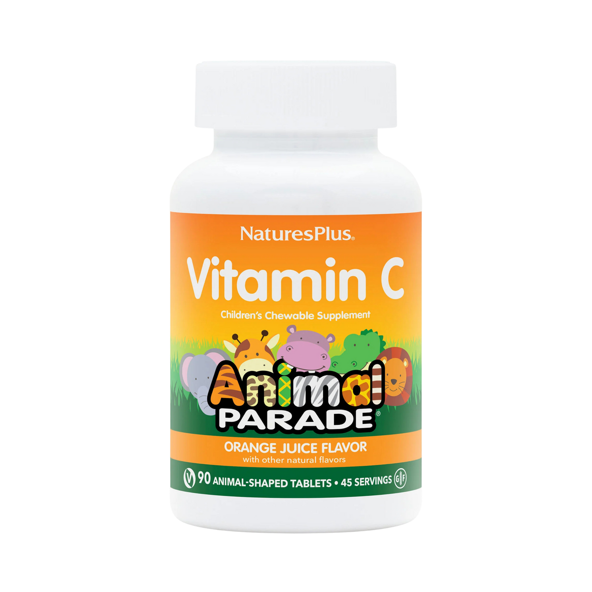 NaturesPlus, Source of Life, Animal Parade, Vitamin C, Orange Juice, 90 Animal-Shaped Tablets