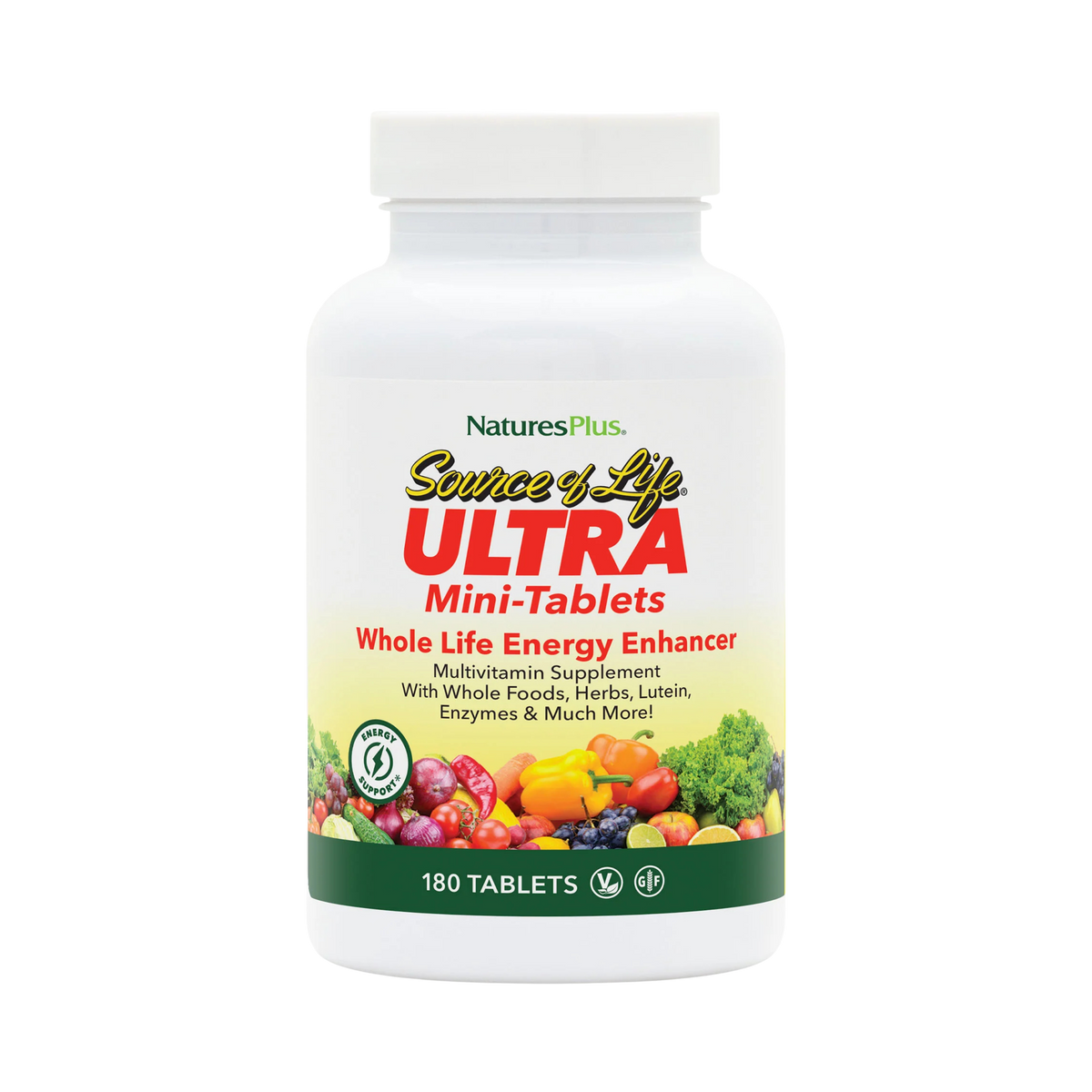 NaturesPlus, Source of Life, Ultra Mini-Tablets, Whole Life Energy Enhancer, 180 Tablets