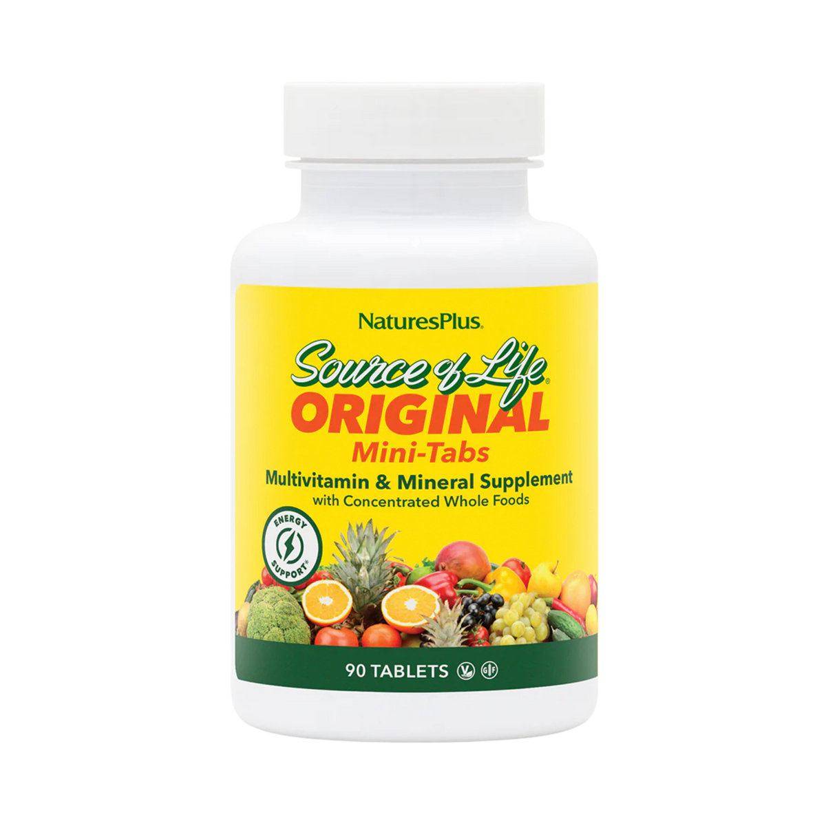 NaturesPlus, Source of Life, Original Mini-Tabs, Multi-Vitamin & Mineral Supplement with Concentrated Whole Food , 90 Tablets