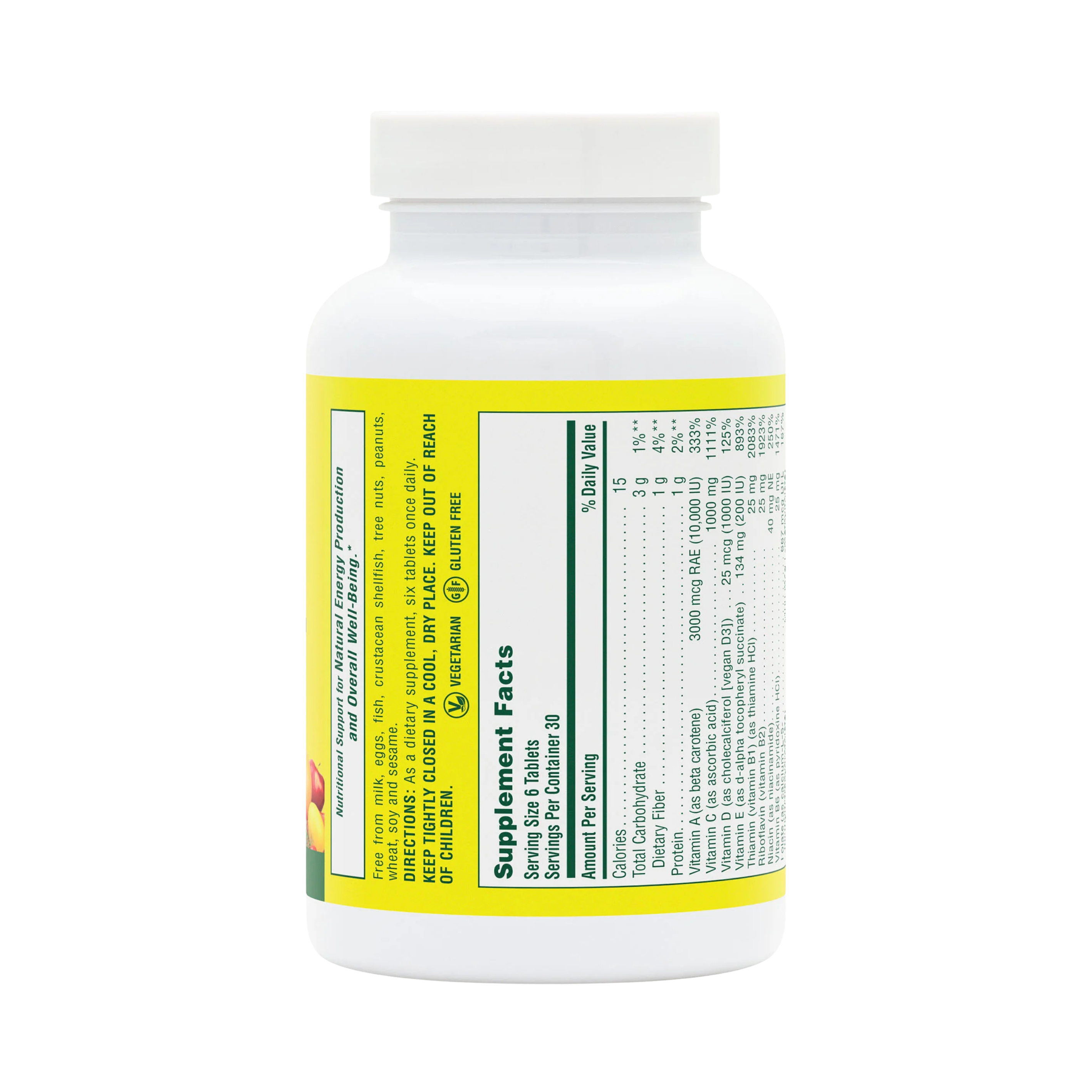 NaturesPlus, Source of Life, Original Mini-Tabs, Multivitamin & Mineral Supplement with Concentrated Whole Foods, Iron-Free, 180 Tablets