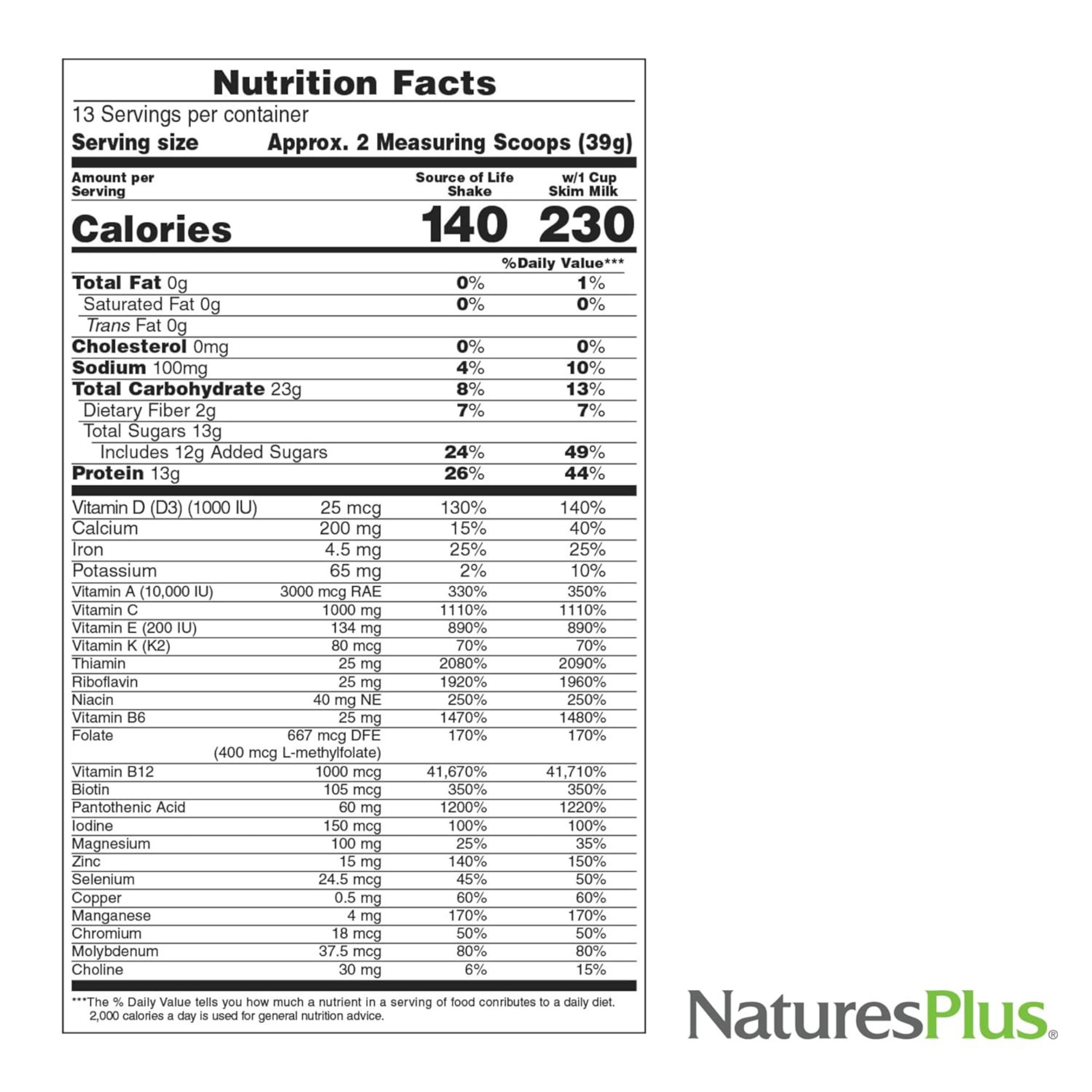 NaturesPlus, Source of Life, Original Energy Shake, Creamy Granola, 1.1 Lbs