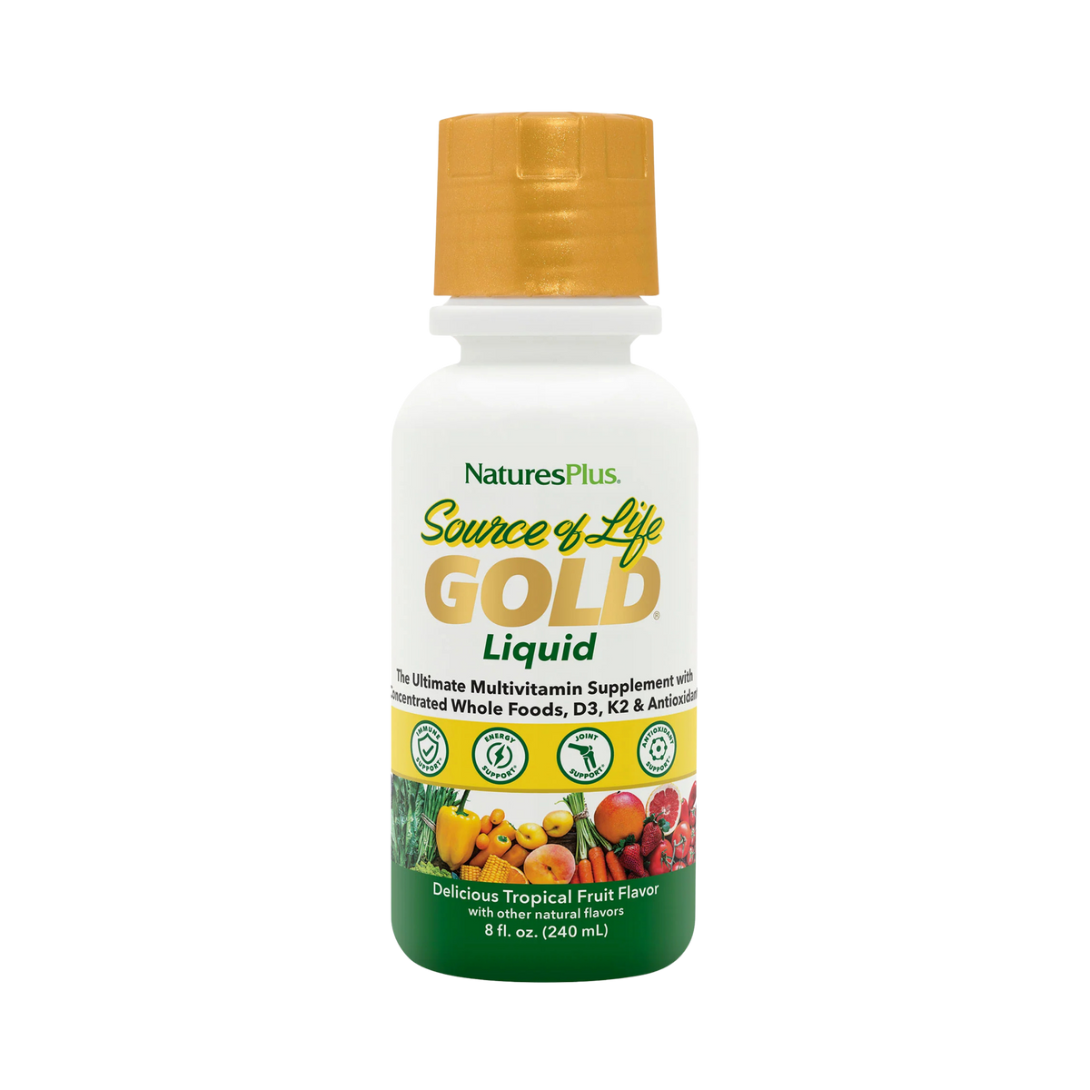 NaturesPlus, Source of Life, Gold Liquid, Tropical Fruit, 8 Fl Oz