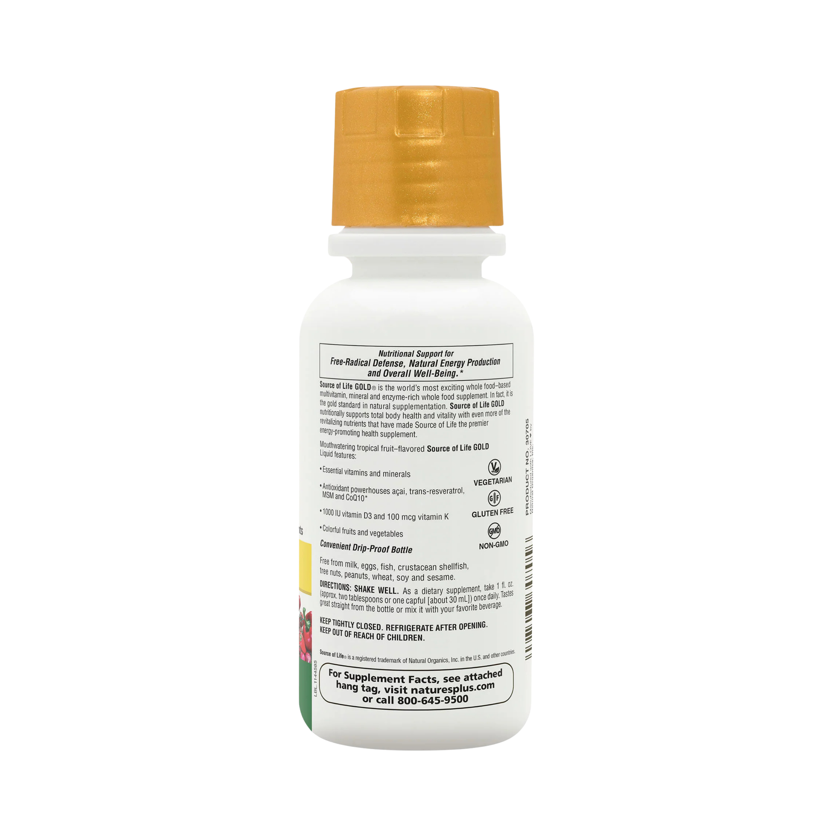 NaturesPlus, Source of Life, Gold Liquid, Tropical Fruit, 8 Fl Oz
