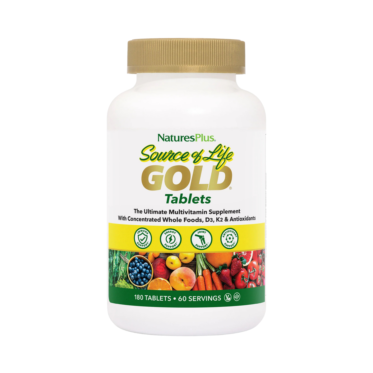 NaturesPlus, Source of Life, Gold, The Ultimate Multivitamin Supplement, 180 Tablets