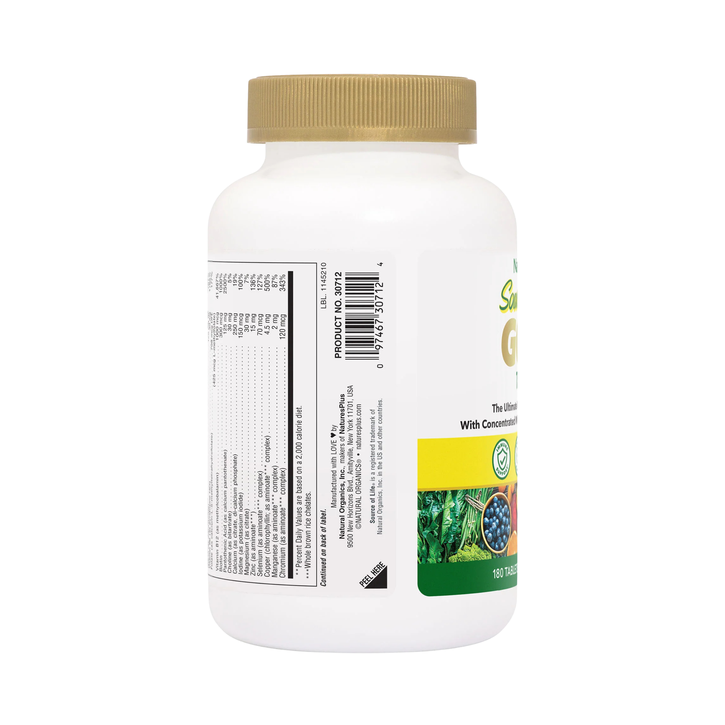 NaturesPlus, Source of Life, Gold, The Ultimate Multivitamin Supplement, 180 Tablets
