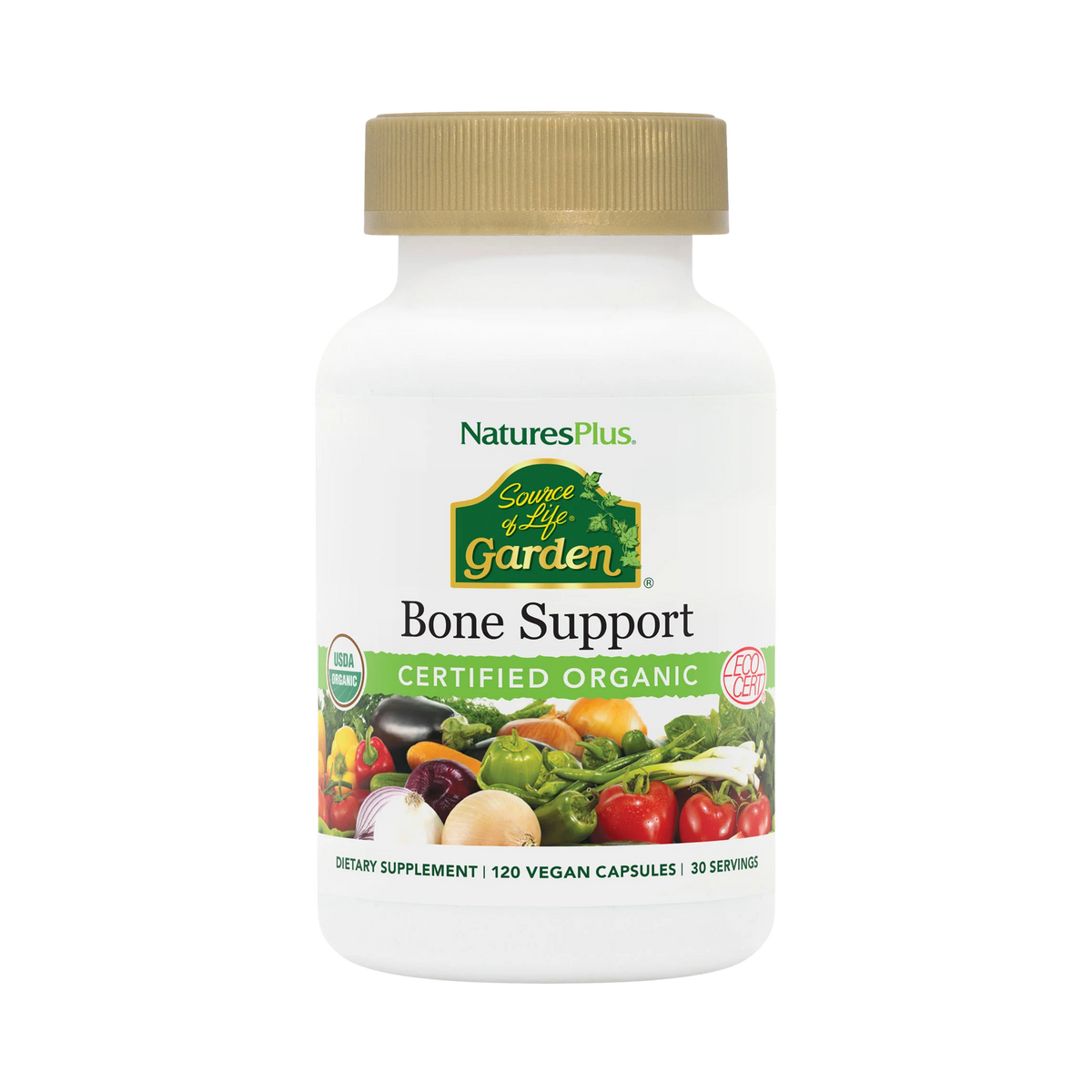 NaturesPlus, Source of Life Garden, Organic Bone Support, 120 Vegan Capsules