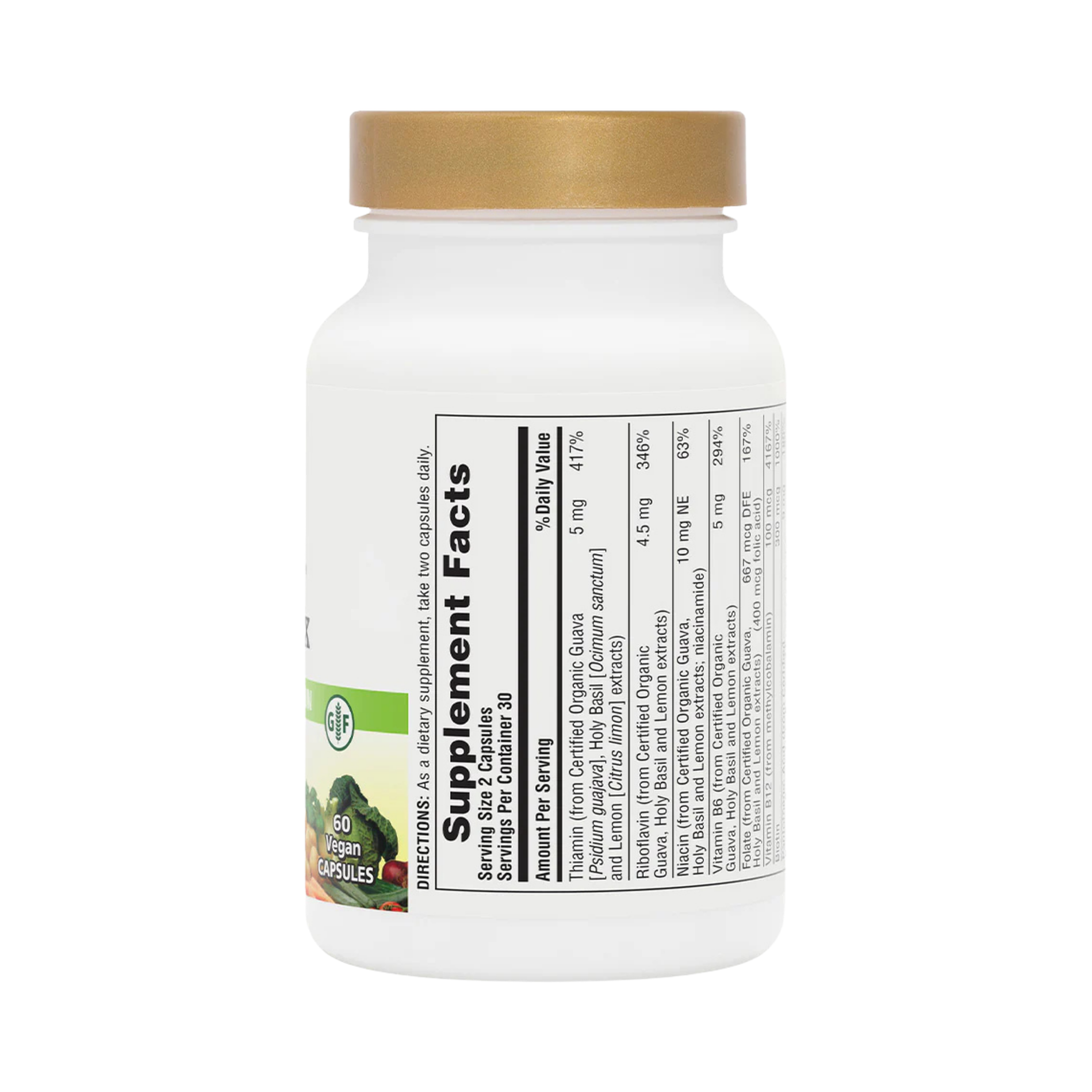 NaturesPlus, Source of Life Garden, Organic B-Complex, 60 Vegan Capsules