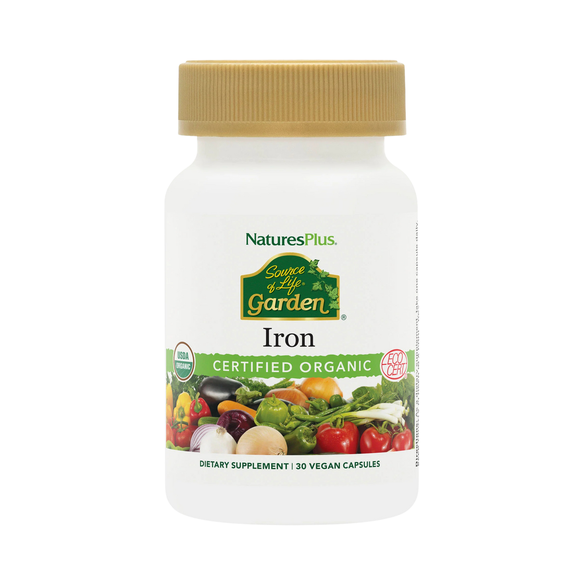 NaturesPlus, Source of Life Garden, Iron, 30 Vegan Capsules