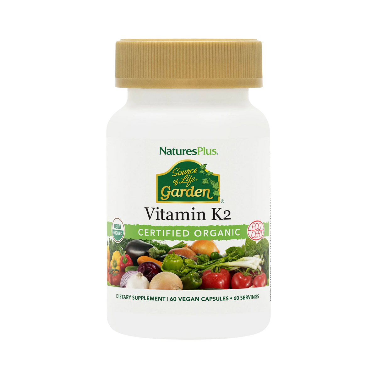 NaturesPlus, Source of Life, Garden, Organic Vitamin K2, 60 Vegan Caps