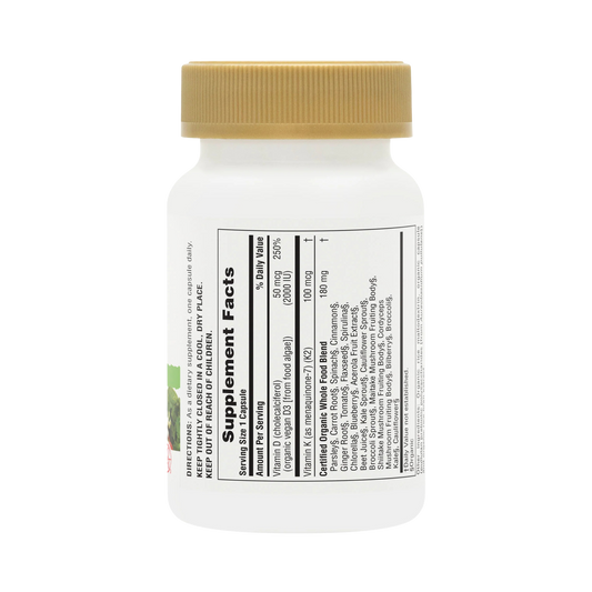 NaturesPlus, Source of Life Garden, Vit D3 & K2, 60 Vegan Capsules
