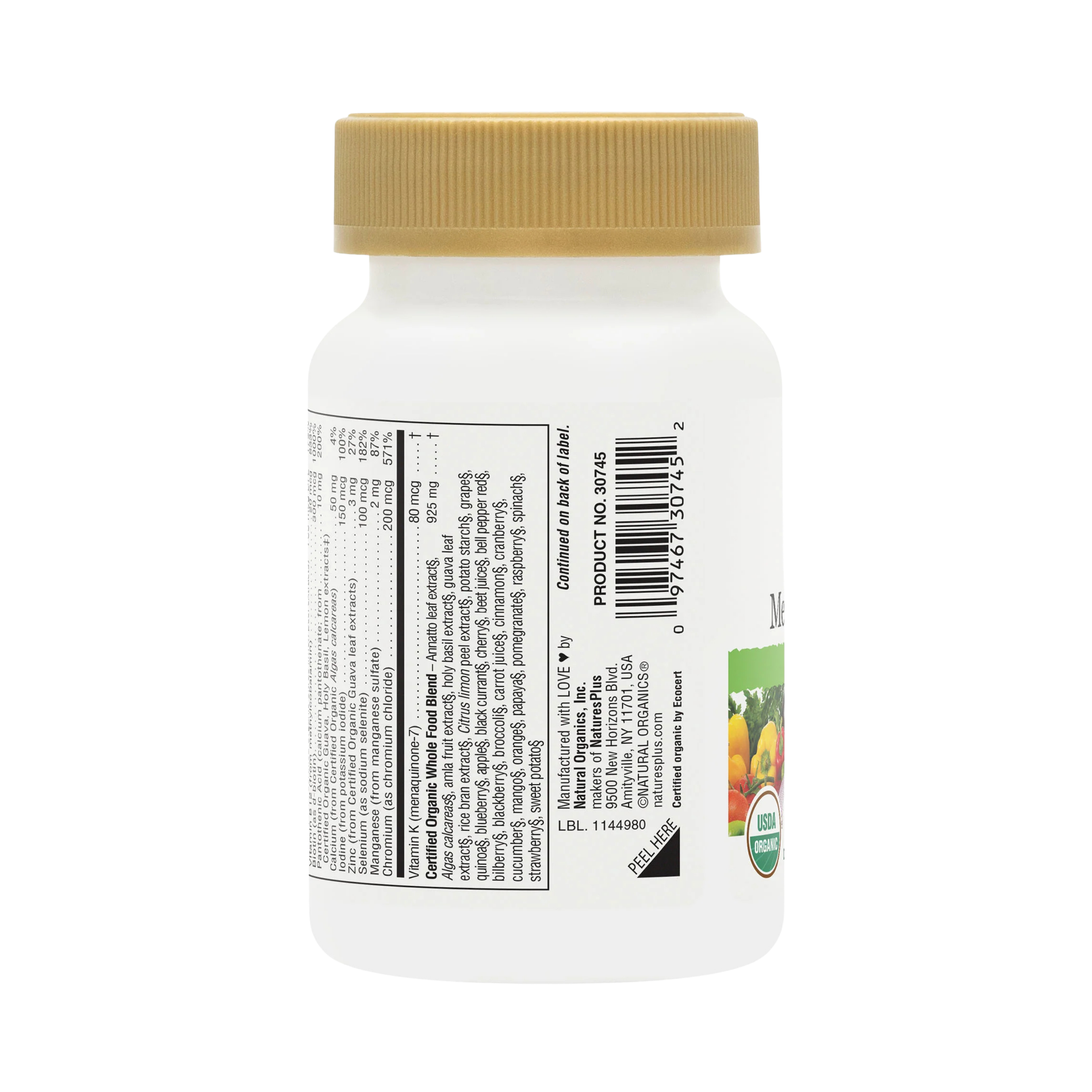 NaturesPlus, Source of Life Garden, Organic Men's Once Daily Multi, Iron Free, 30 Vegan Tablets