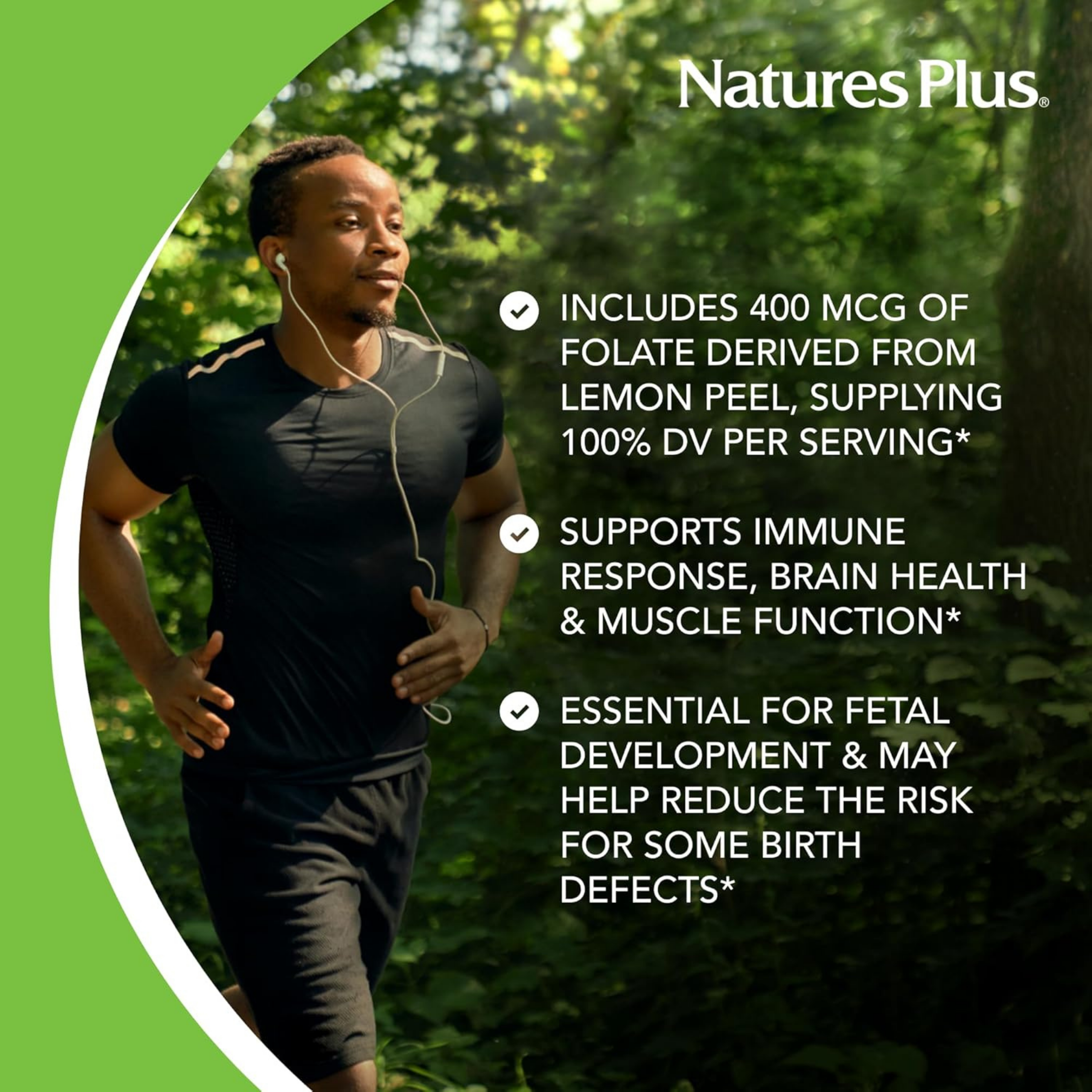 NaturesPlus, Source of Life, Garden, Folate, 60 Vegan Capsules