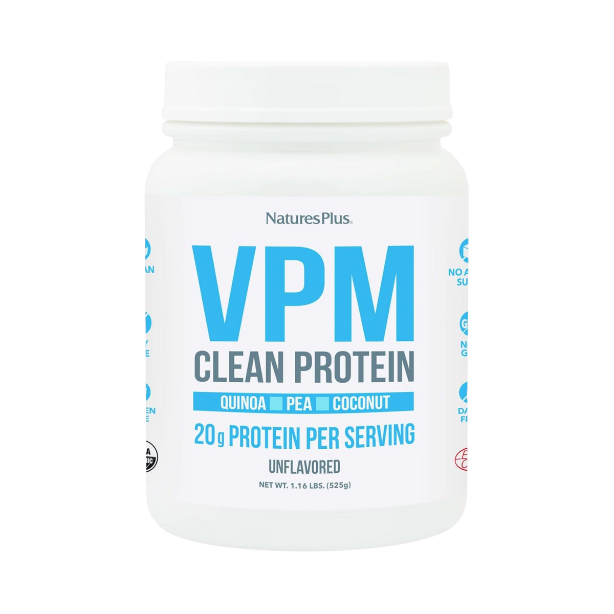 NaturesPlus, VPM Clean Protein, Unflavored, 1.16 Lbs