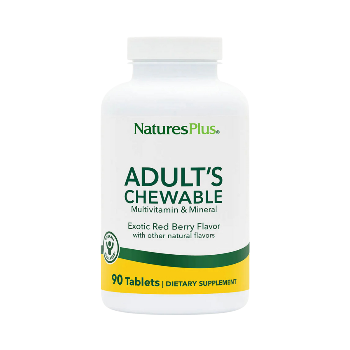 NaturesPlus, Adult's Chewable Multivitamin & Mineral, Exotic Red Berry, 90 Tablets