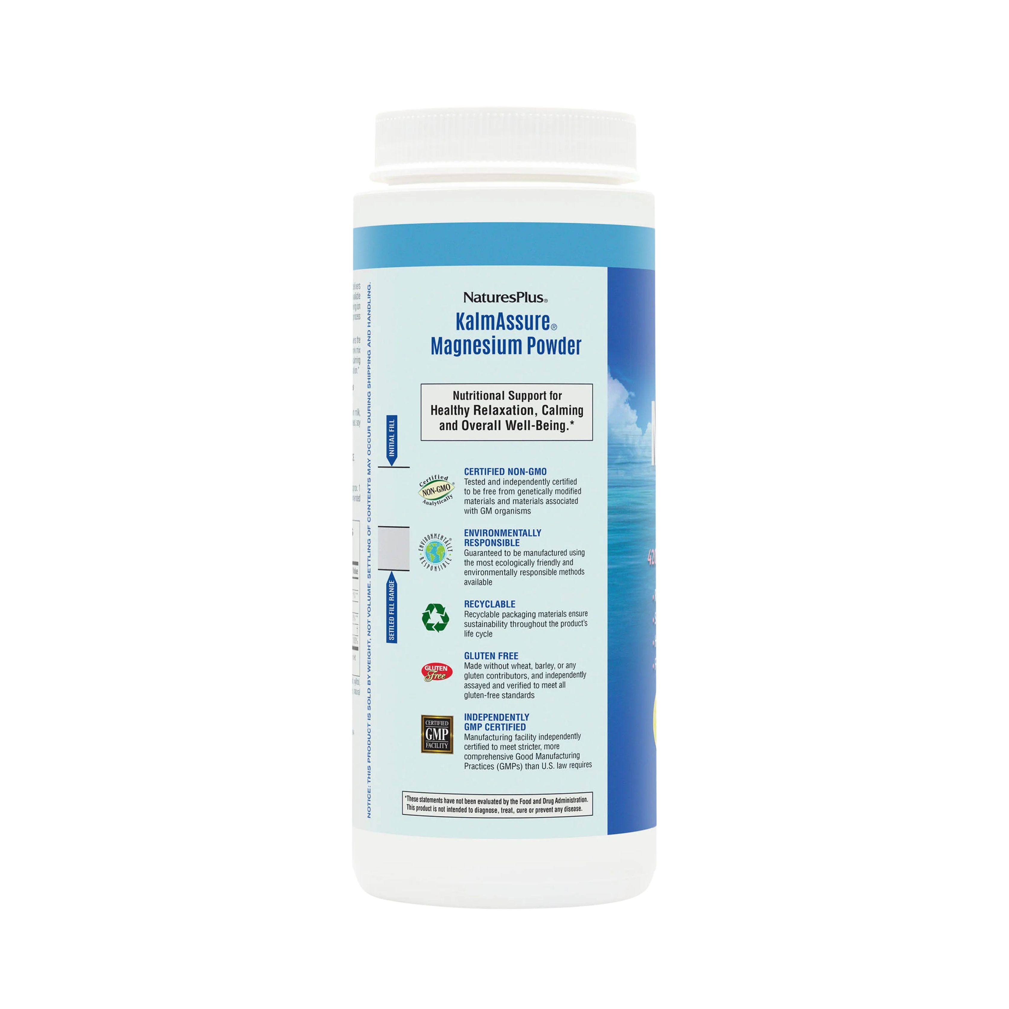 NaturesPlus, Kalmassure Magnesium Powder, Refreshing Pink Lemonade, 0.9 Lb