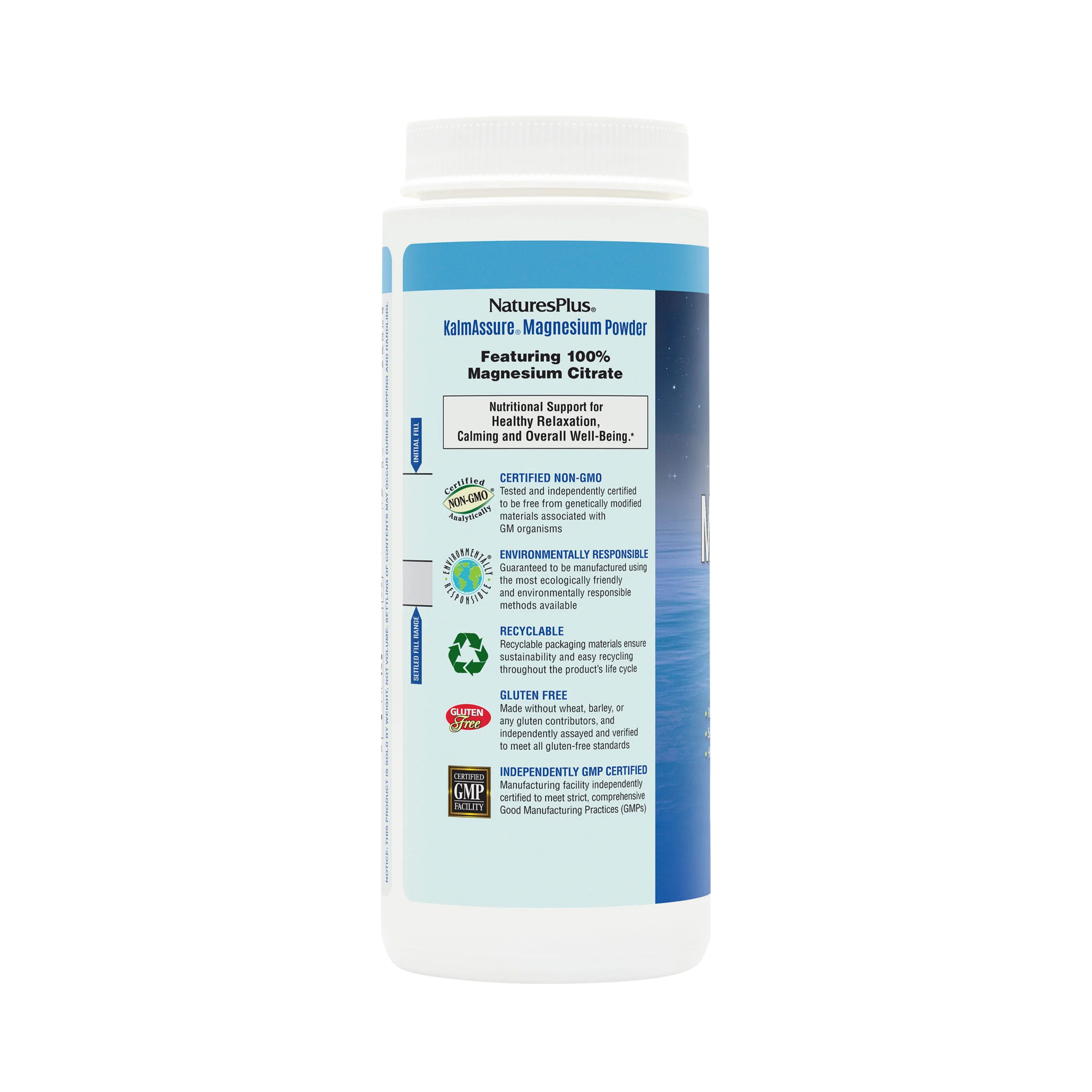 NaturesPlus, KalmAssure Magnesium Powder, Unflavored, 0.8 Lb