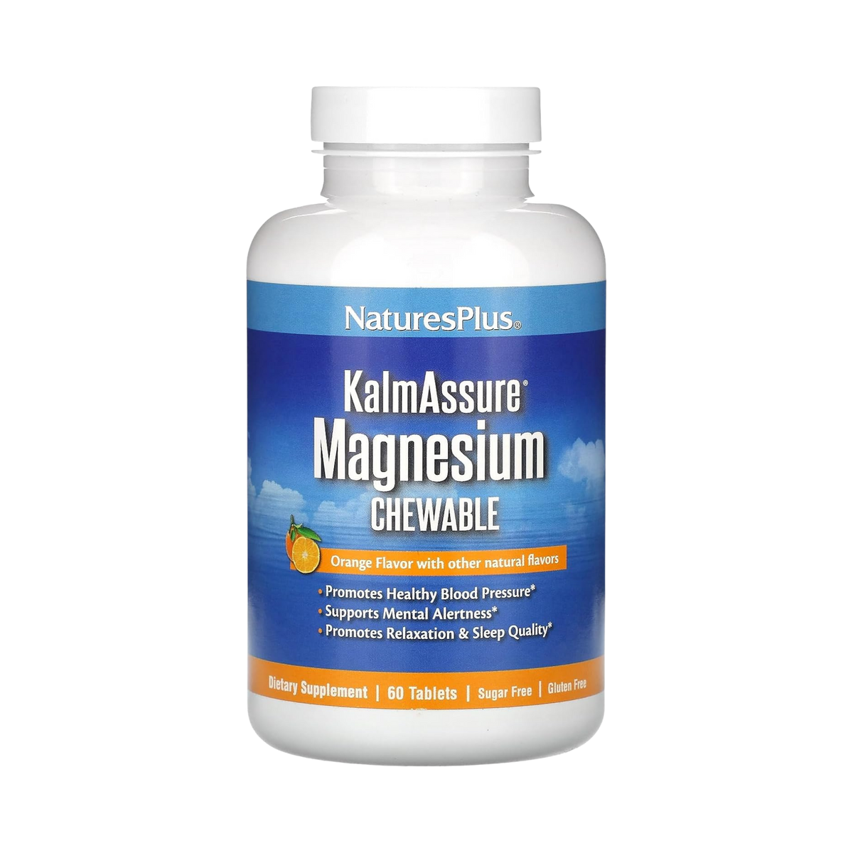 NaturesPlus, KalmAssure Magnesium Chewable, Orange, 60 Tablets