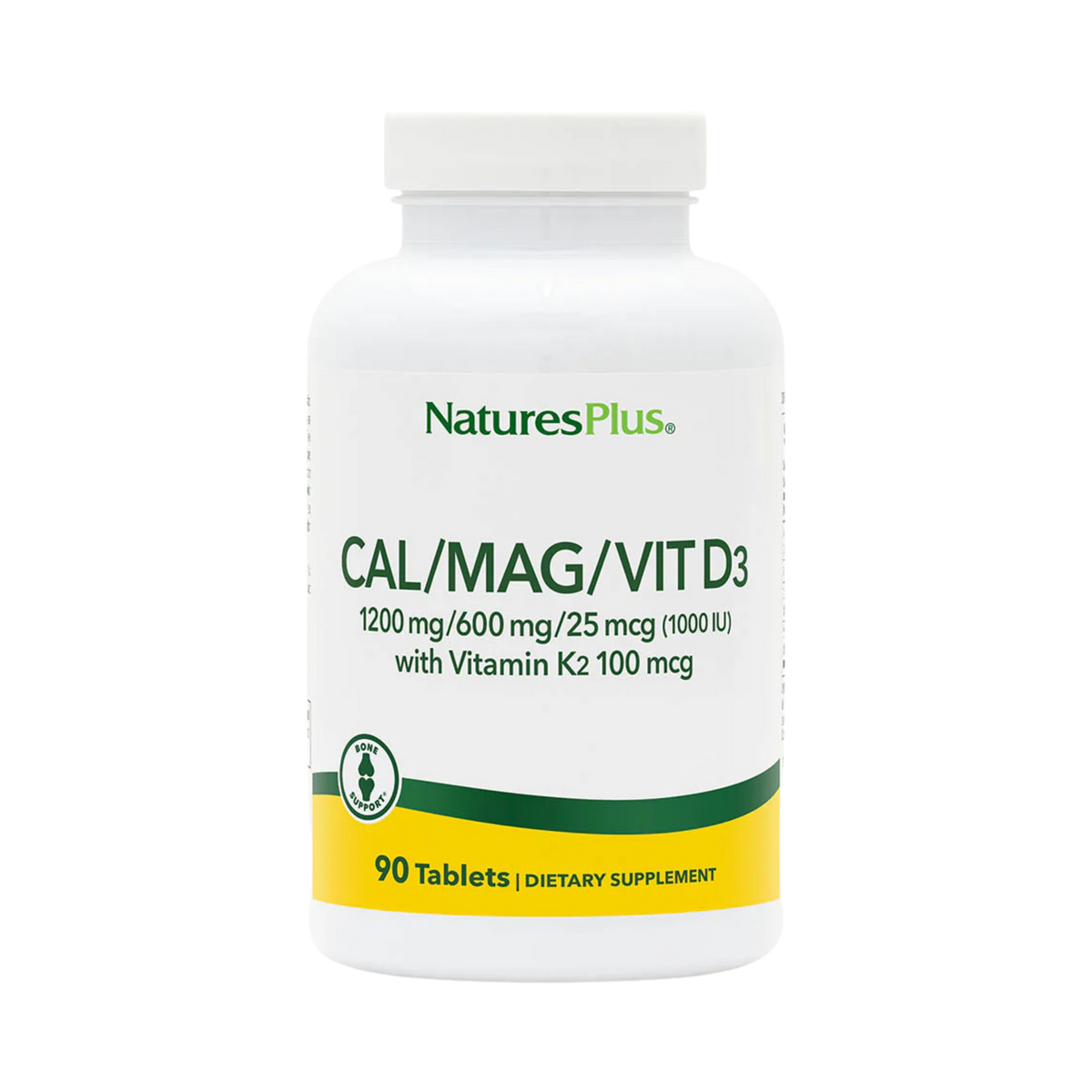 NaturesPlus, Cal/Mag/Vit D3 with Vitamin K2, 90 Tablets