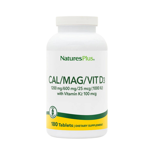 NaturesPlus, Cal/Mag/Vit D3 with Vitamin K2, 180 Tablets