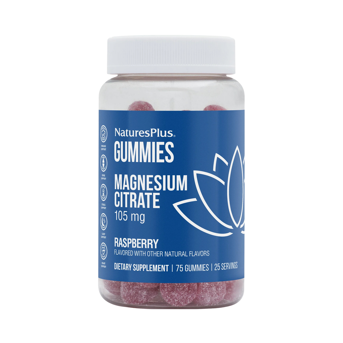 NaturesPlus, Magnesium Citrate, Raspberry, 75 Gummies