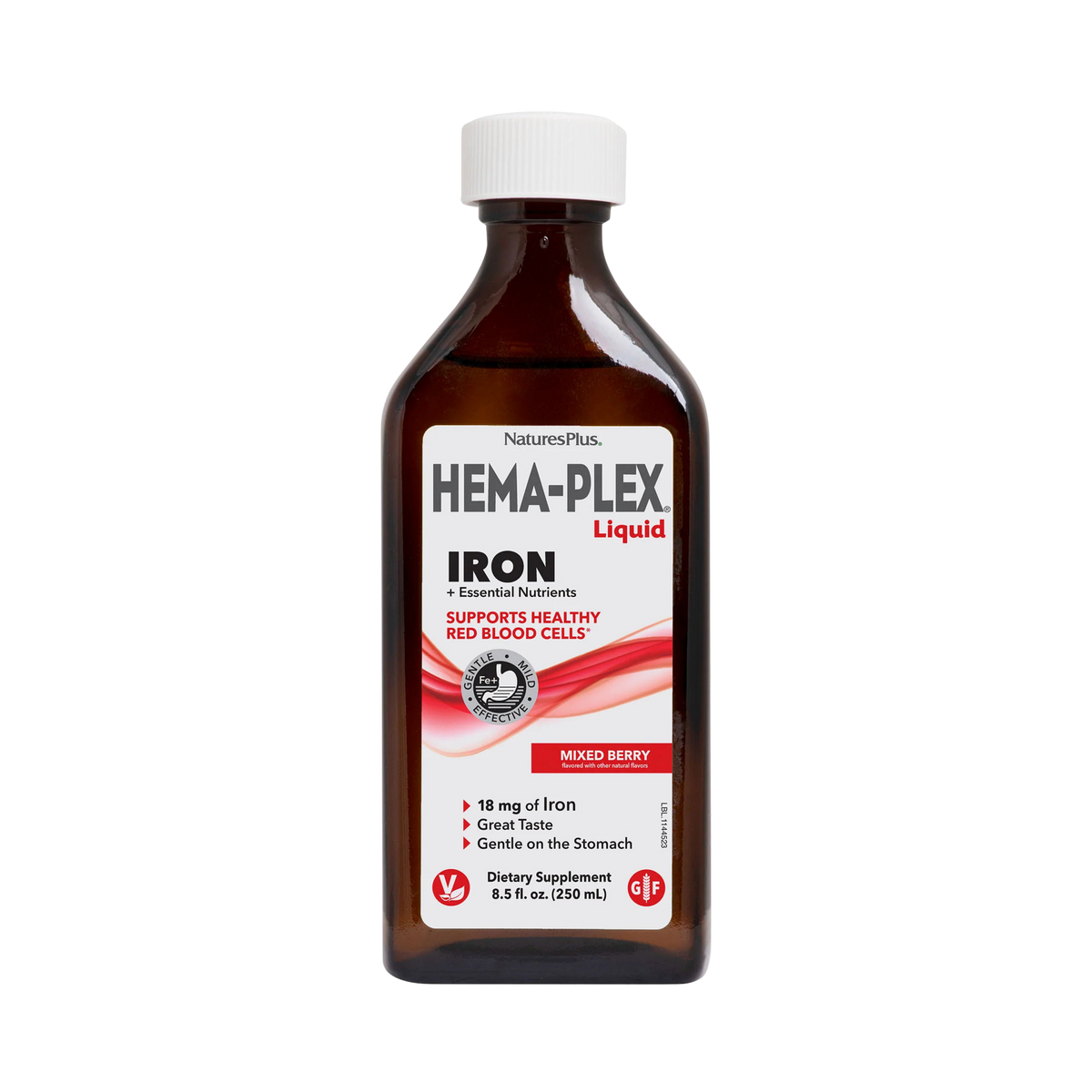 NaturesPlus, Hema-Plex Liquid, Iron + Essential Nutrients, Mixed Berry, 8.5 Fl Oz