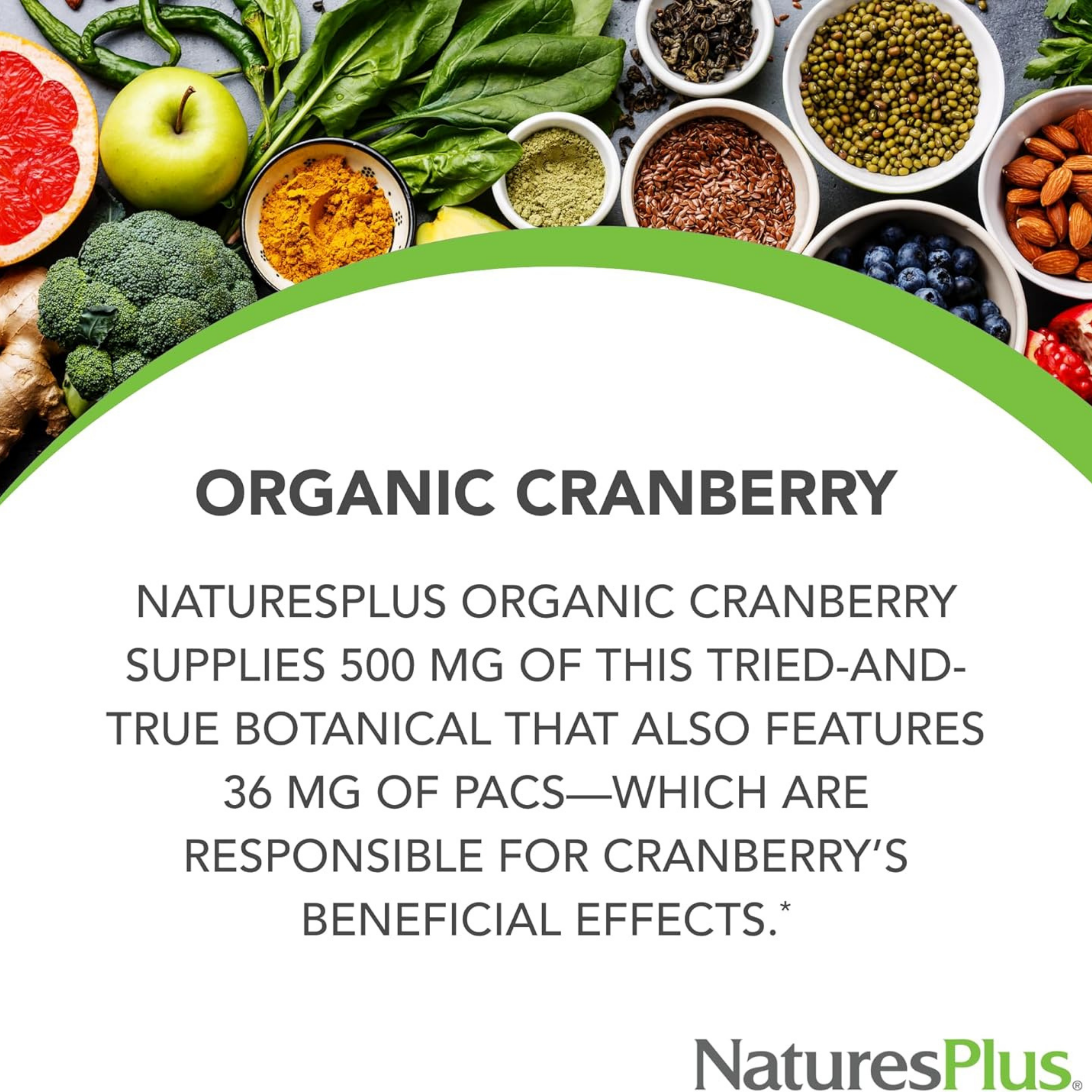 NaturesPlus, Organic Cranberry, 60 Capsules