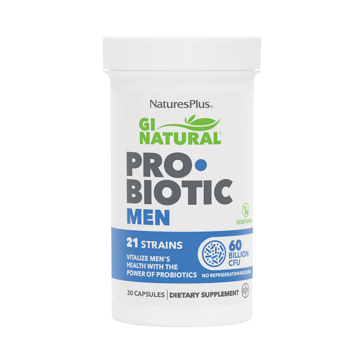 NaturesPlus, GI Natural, Probiotic Men, 60 Billion CFU, 30 Capsules