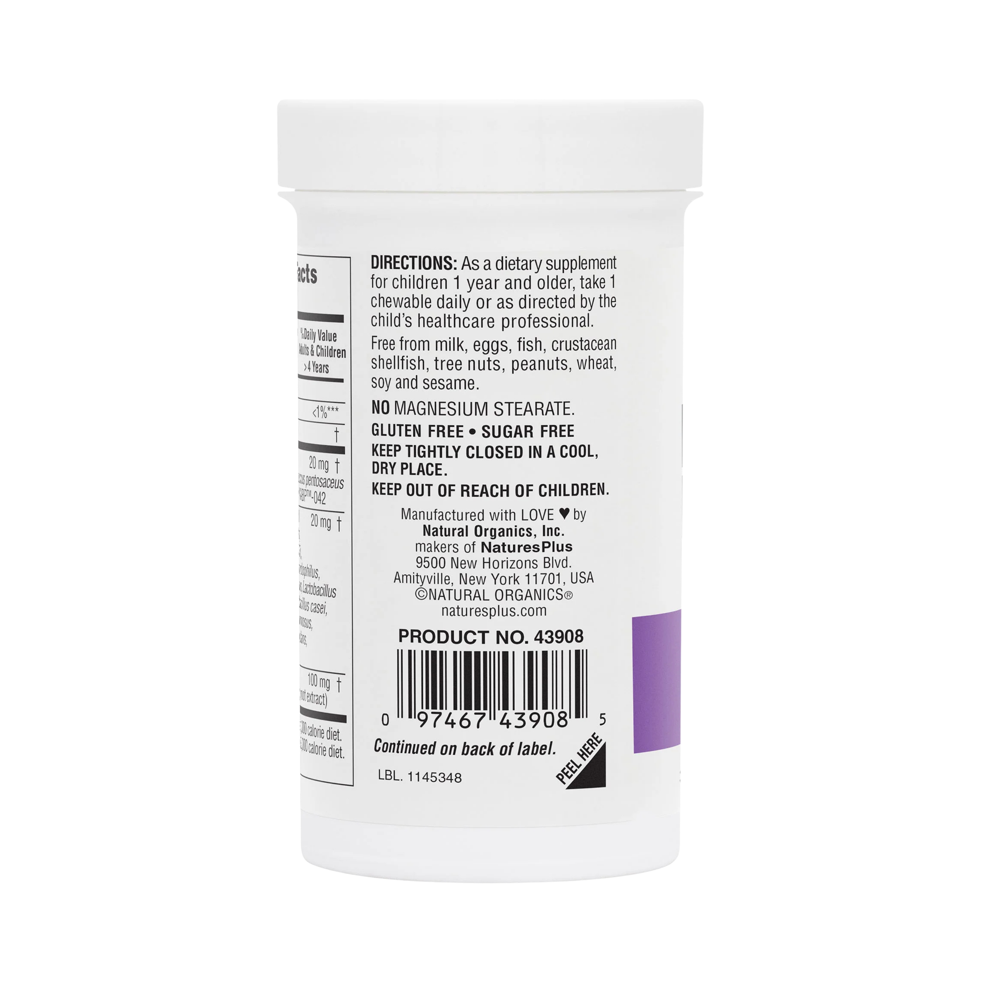 NaturesPlus, GI Natural Probiotic Kids, Delicious Mixed Berry, 7 Billion CFU, 30 Chewables