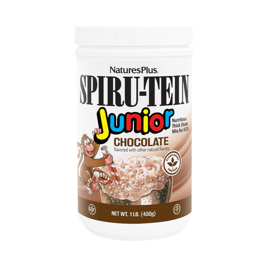 NaturesPlus, Spiru-Tein Junior, Nutritious Thick Shake Mix For Kids, Chocolate, 1 Lb