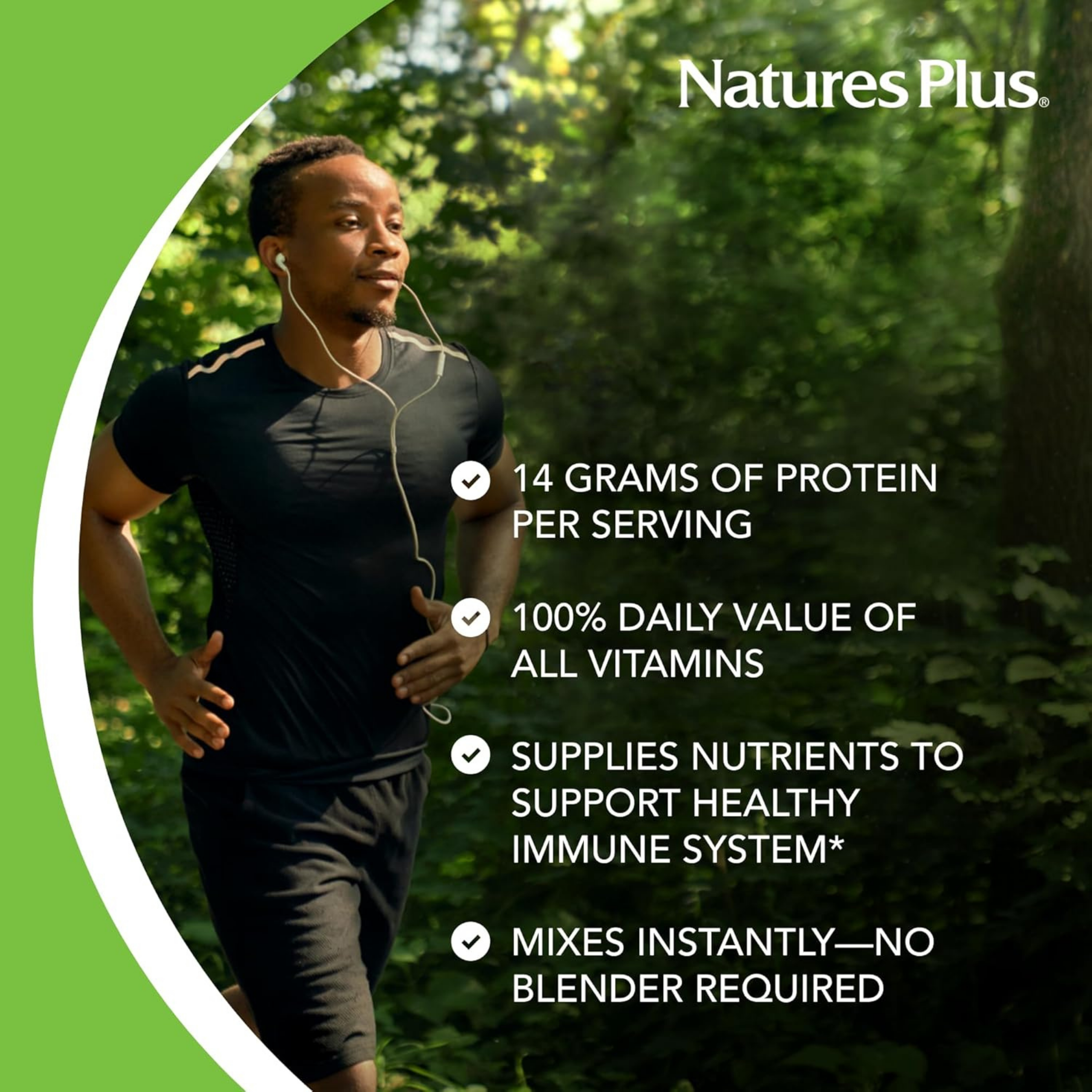 NaturesPlus, Spiru-Tein, Protein Powder Meal, Unsweetened, Vanilla, 1.62 Lbs