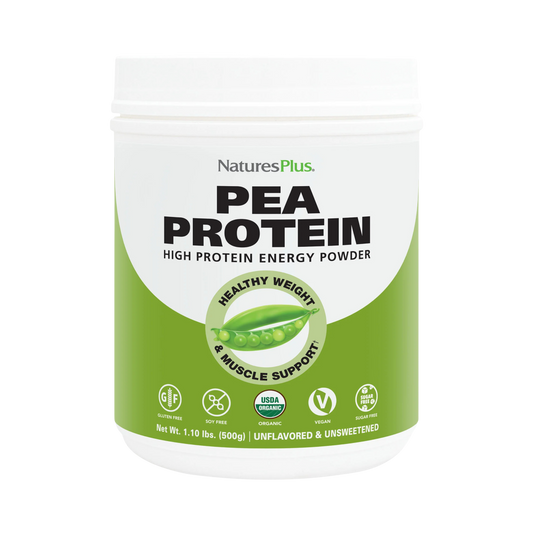NaturesPlus, Organic Pea Protein Powder, Unflavored, 1.10 Lbs