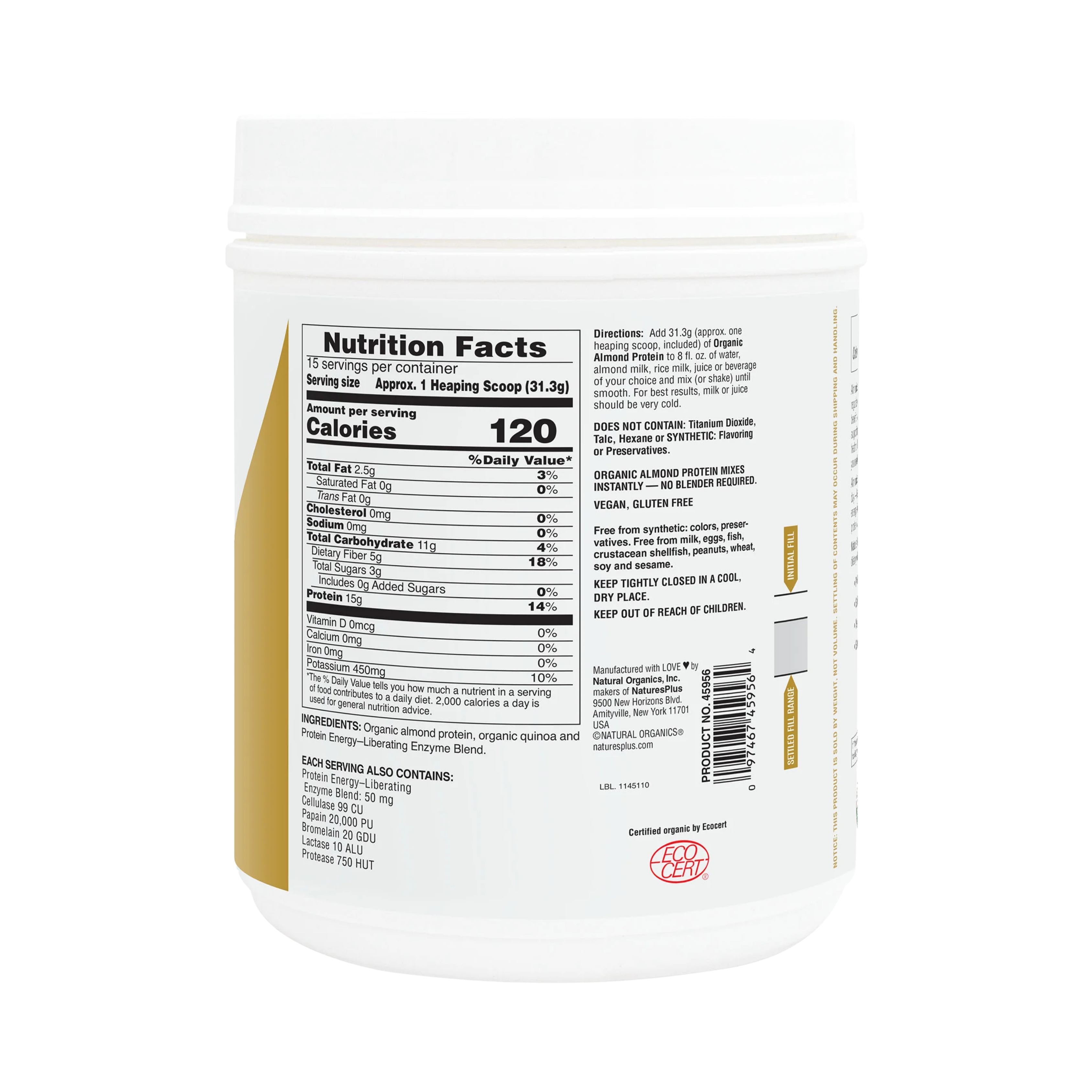 NaturesPlus, Almond Protein, 1.04 Lb Powder