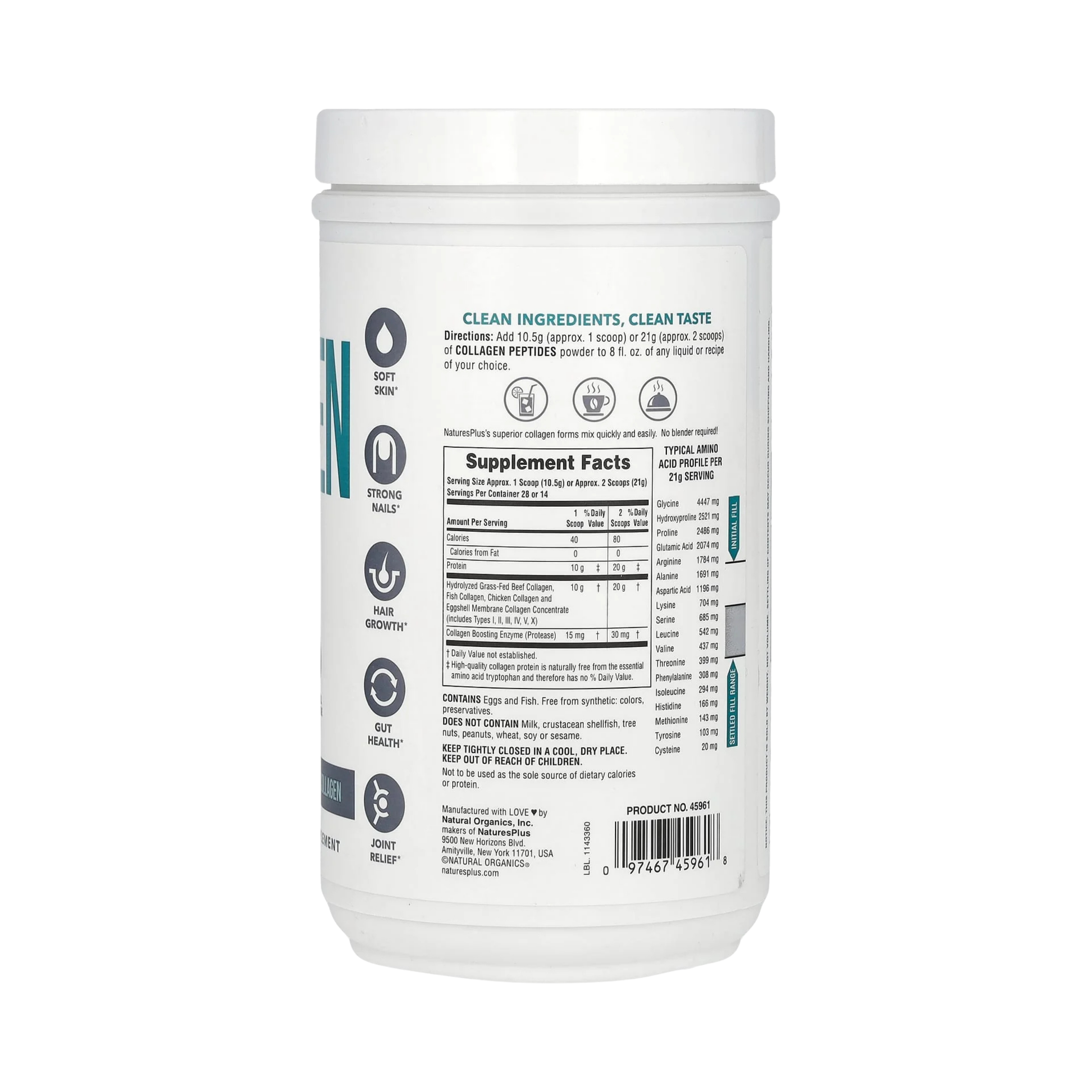 NaturesPlus, Collagen Peptides, 0.65 Lb