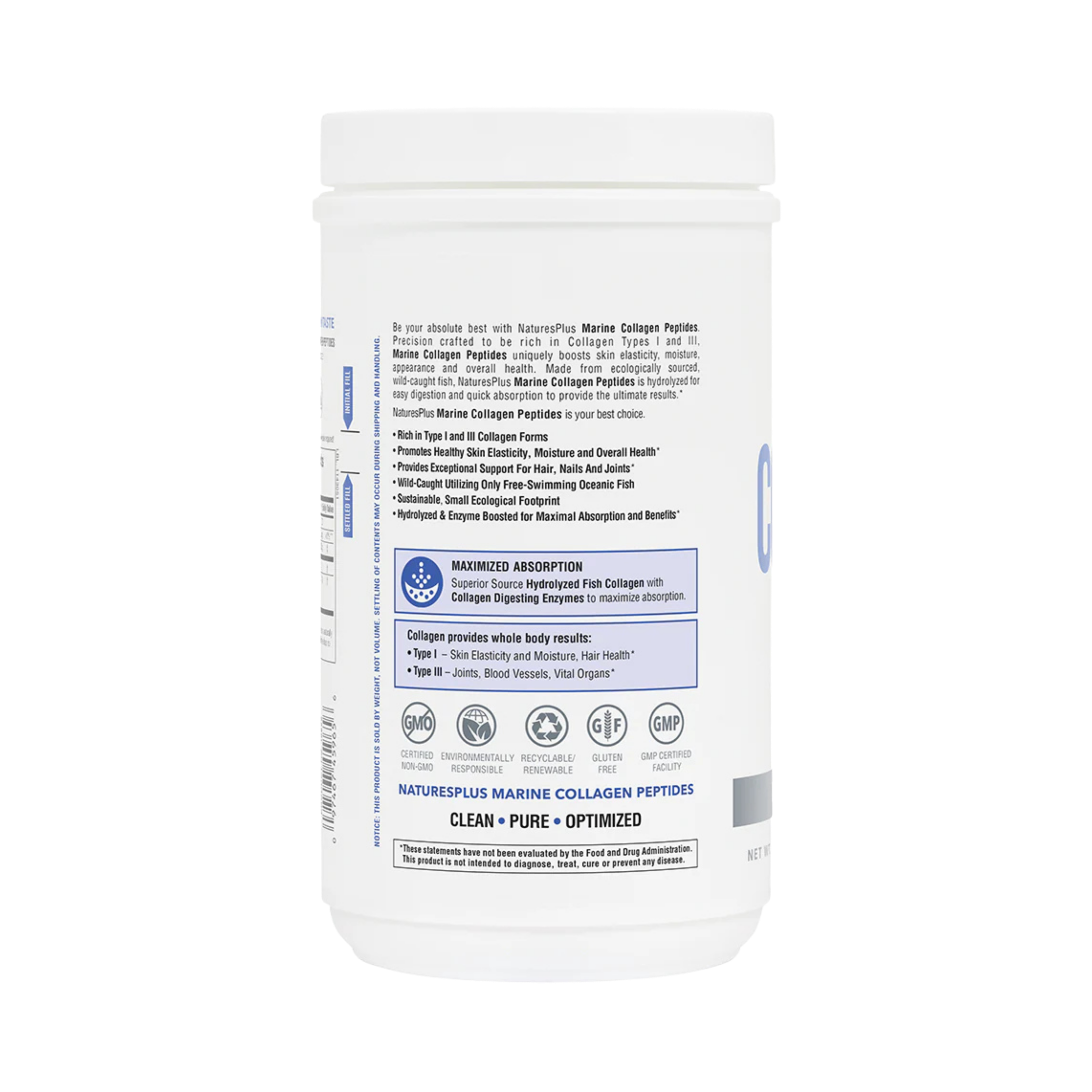 NaturesPlus, Marine Collagen Peptides, 0.53 Lb