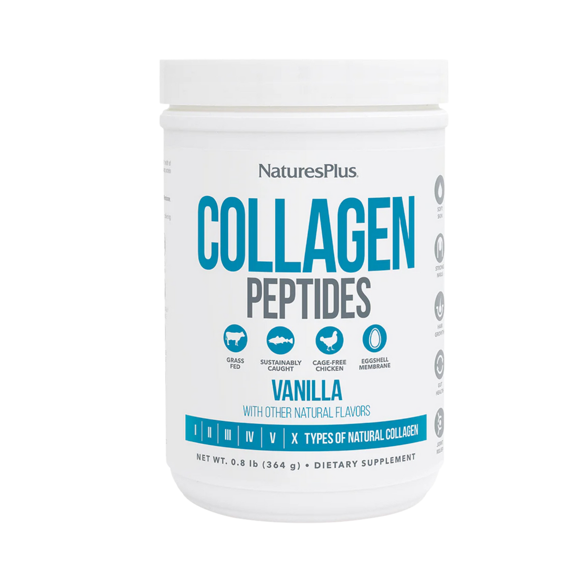 NaturesPlus, Collagen Peptides, Vanilla, 0.8 Lb