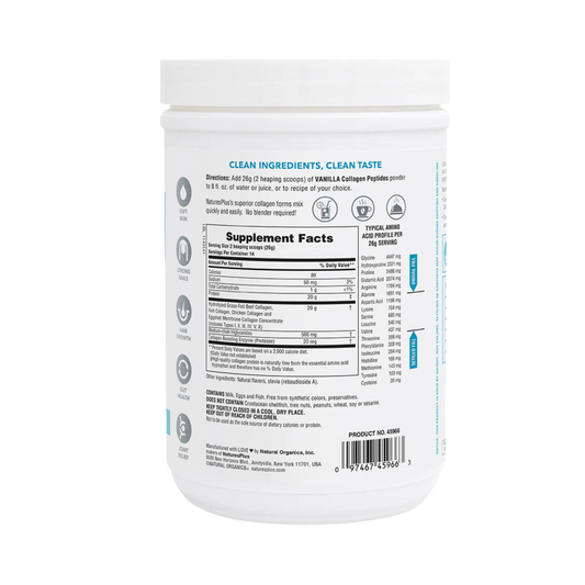 NaturesPlus, Collagen Peptides, Vanilla, 0.8 Lb