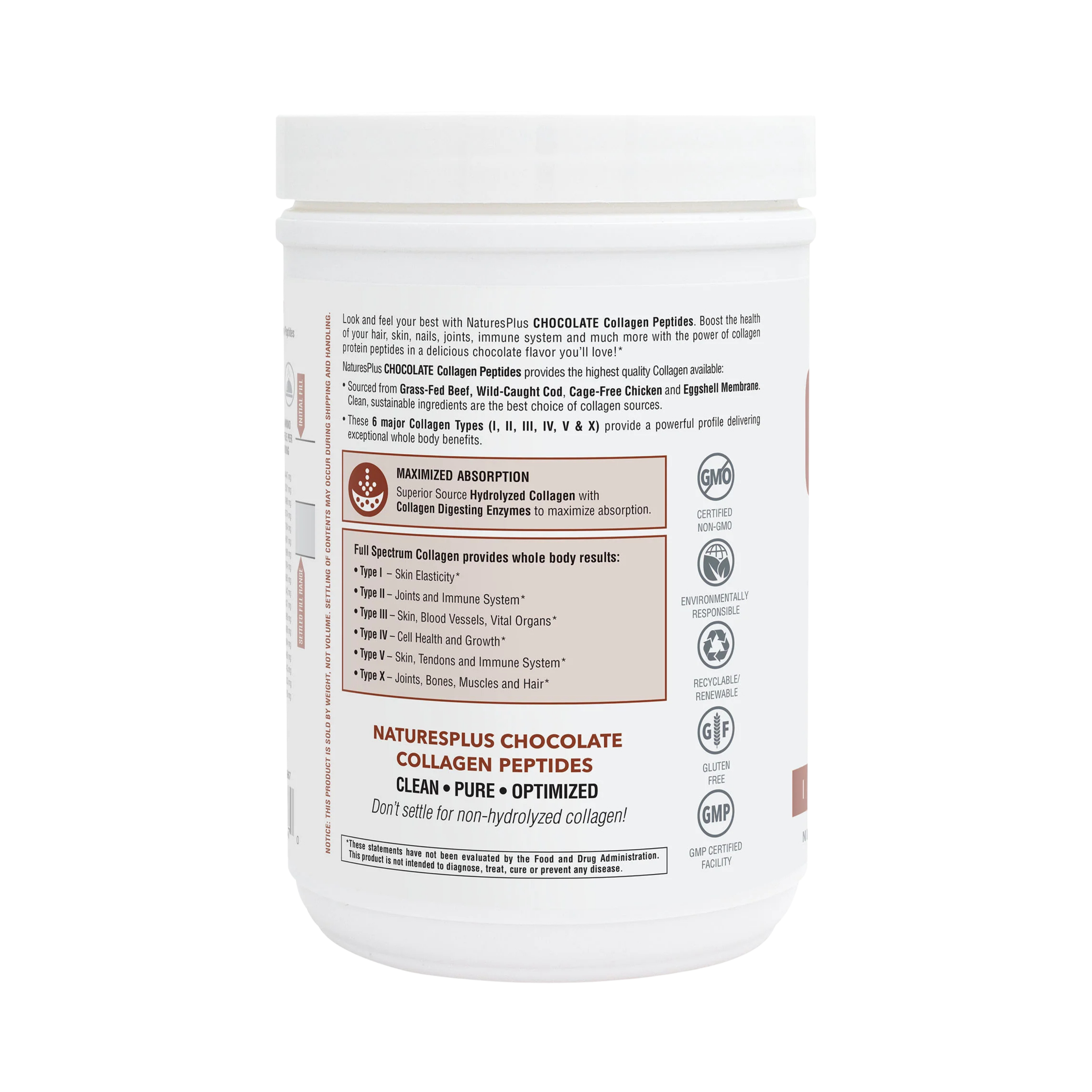 NaturesPlus, Collagen Peptides, Chocolate, 0.83 Lb