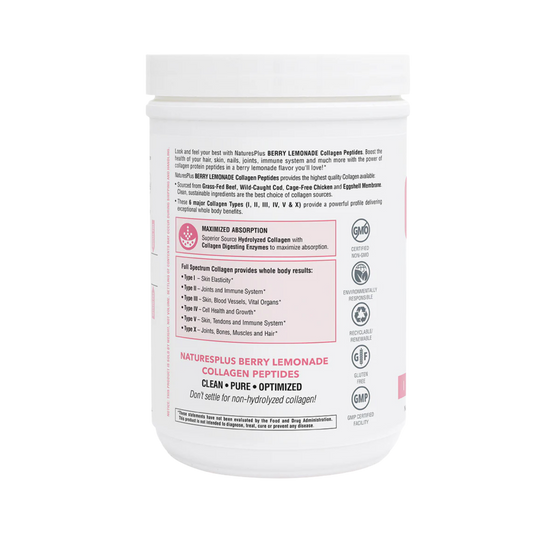 NaturesPlus, Collagen Peptides, Berry Lemonade, 0.8 Lbs