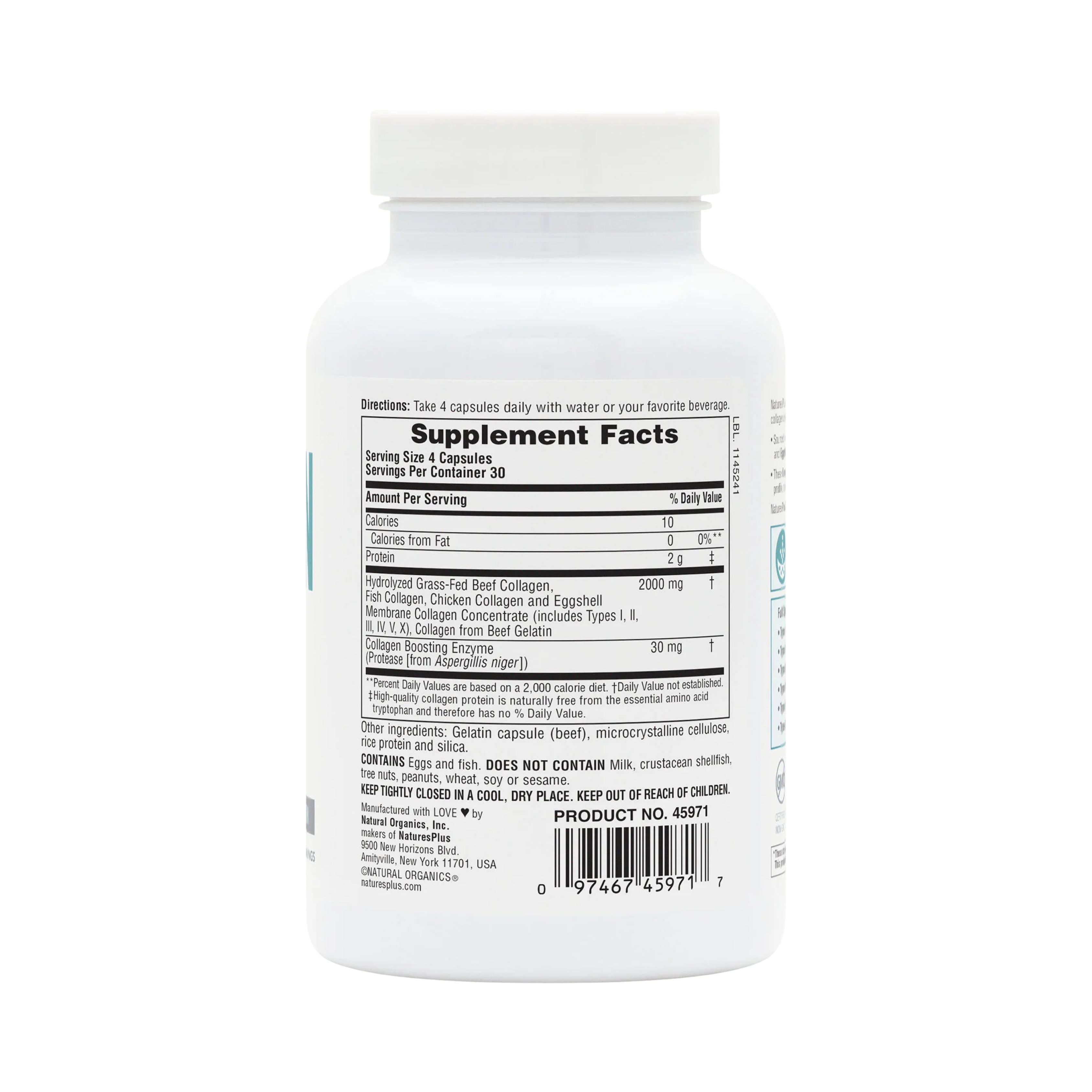 NaturesPlus, Collagen Peptides, 120 Capsules