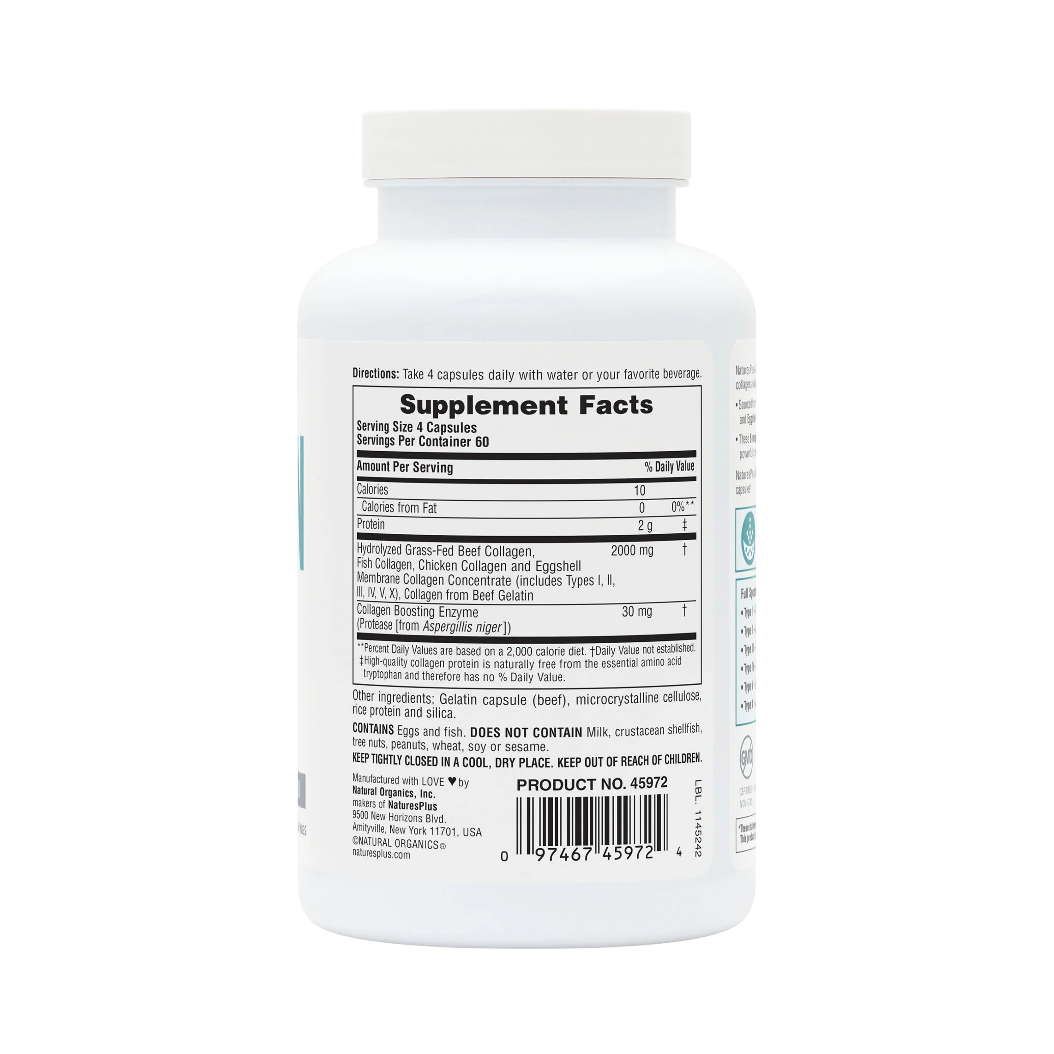 NaturesPlus, Collagen Peptides, 240 Capsules