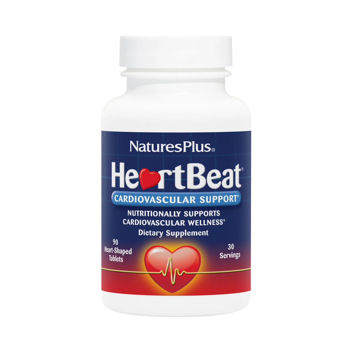 NaturesPlus, HeartBeat, Cardiovascular Support, 90 Heart-Shaped Tablets